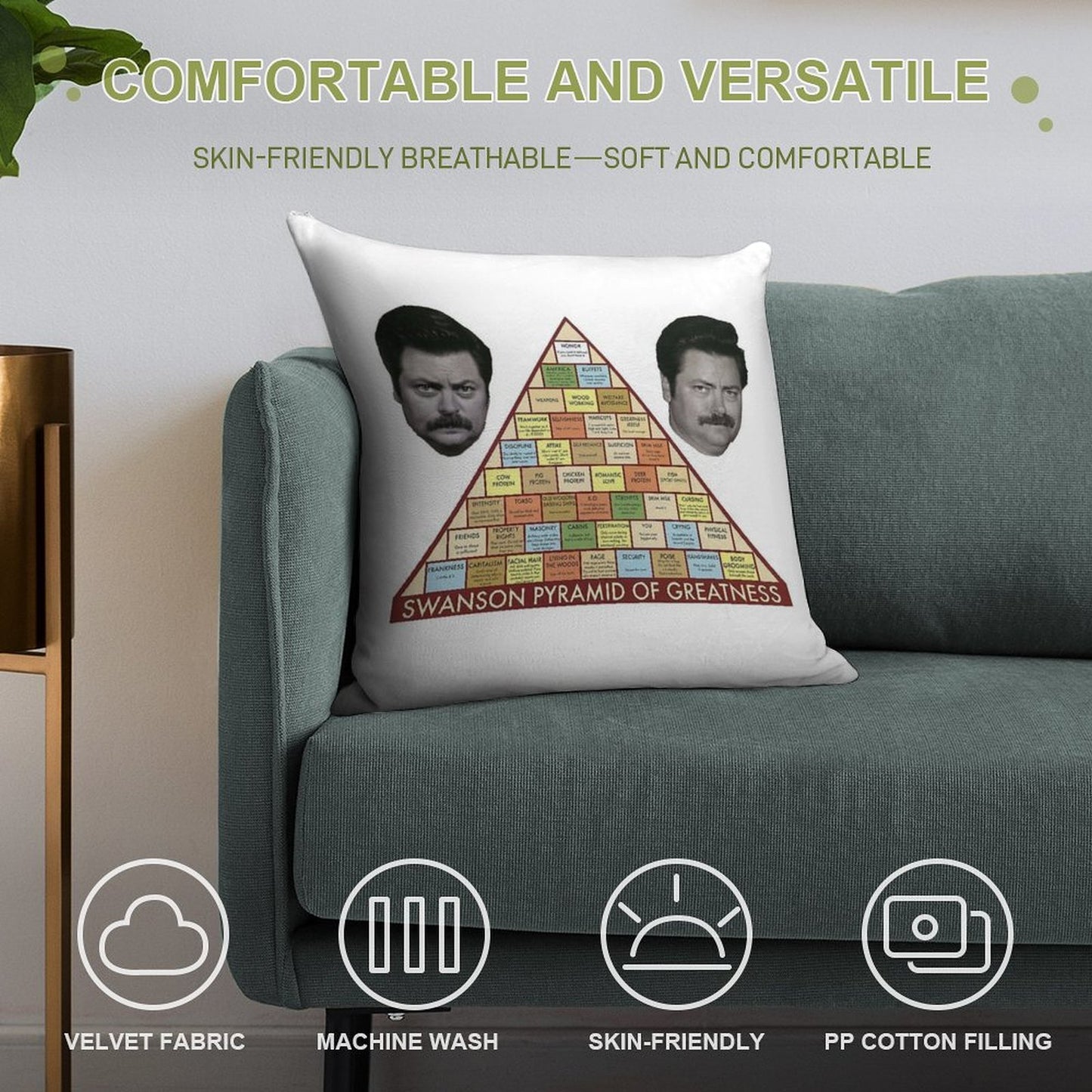 Swanson Pyramid of Greatness Soft Warmth Comfort Throw Pillow