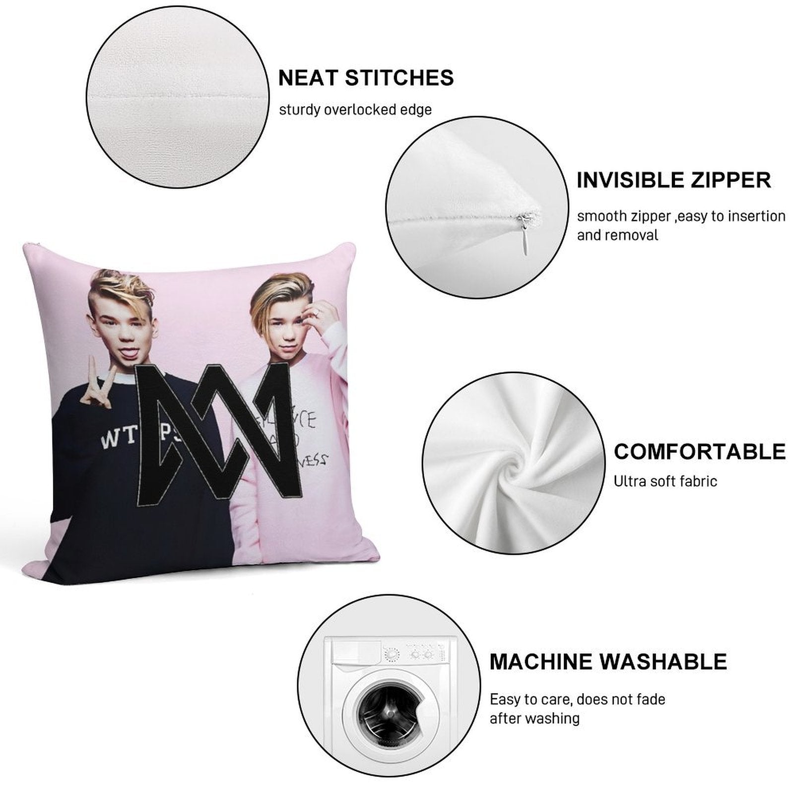 Marcus&Martinus Soft High-Density Material Throw Pillow