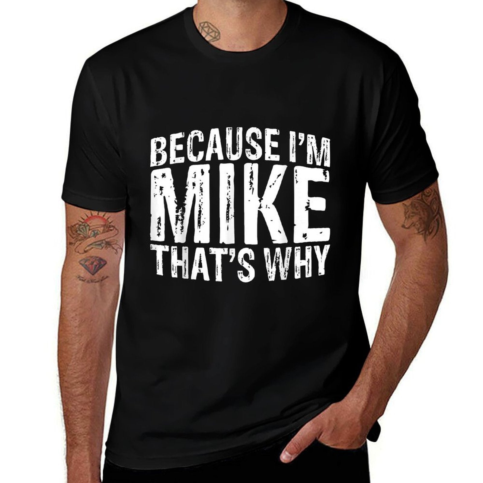 BECAUSE IM MIKE THATS WHY VINTAGE MIKE  Polyester Blend T-Shirt