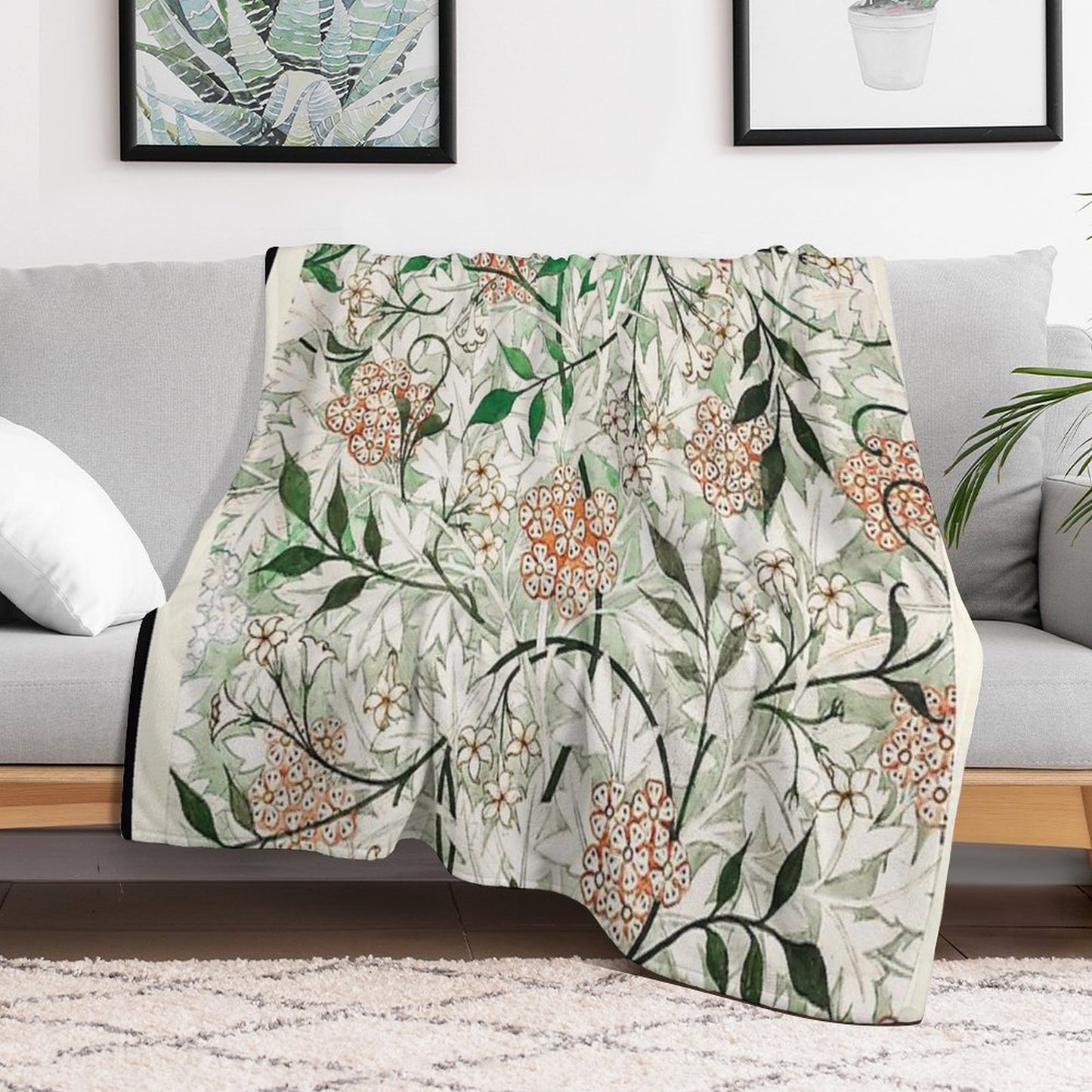 William Morris - Jasmine Travel-friendly Throw Blanket