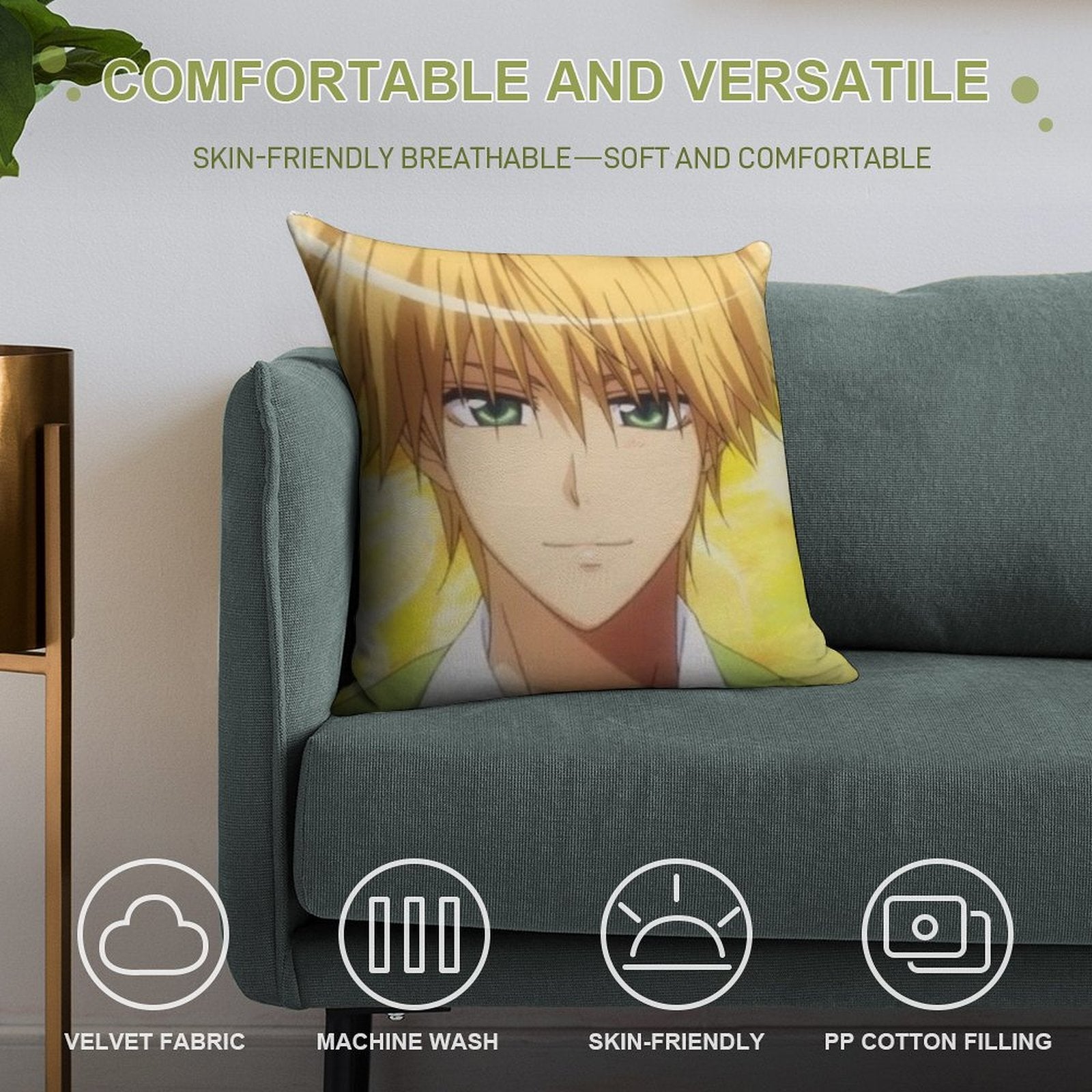 Usui Takumi Soft Luxury Feel Throw Pillow