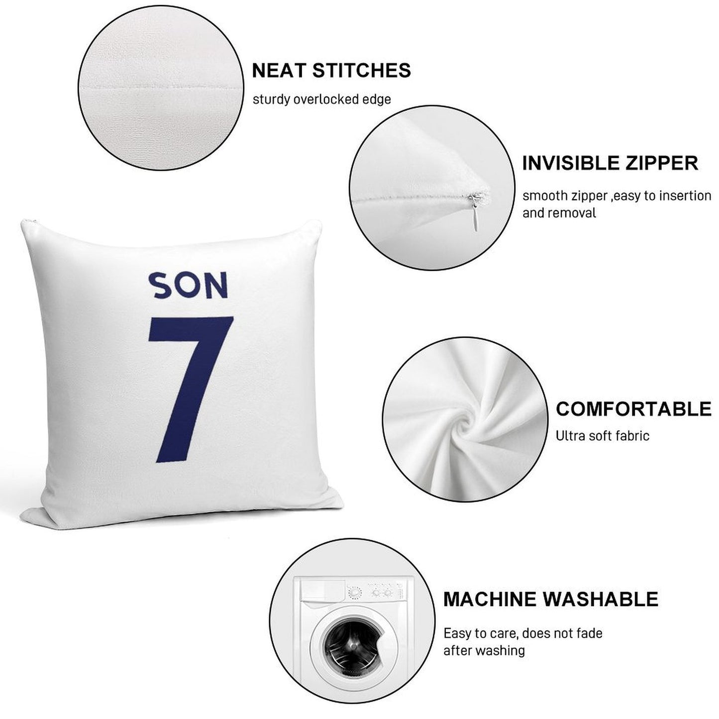 Son Heung Min Tottenham FC Korea Shirt Design Soft Home Decor Throw Pillow