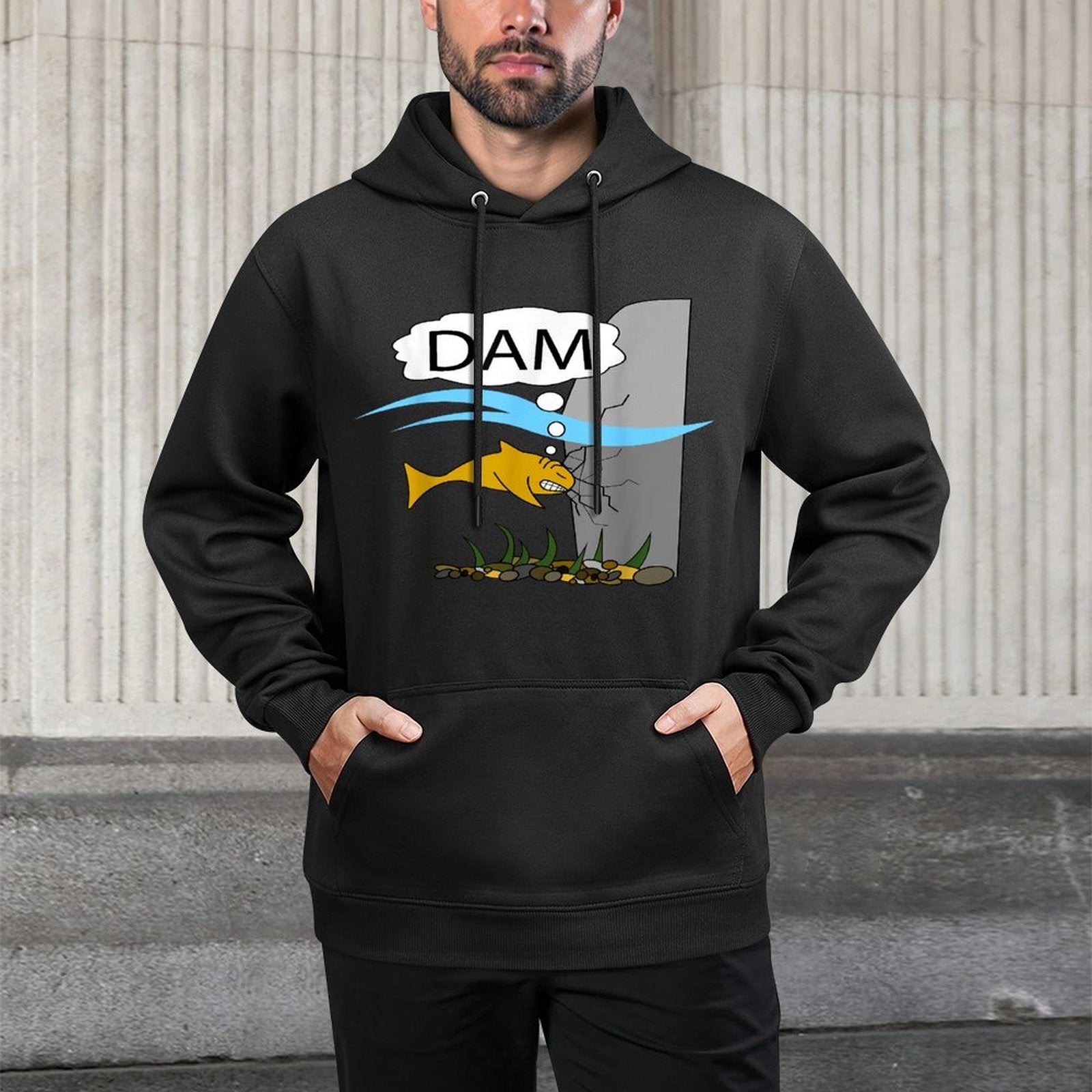 Dam Funny Fish T-shirt Pilling-Resistant Hoodie