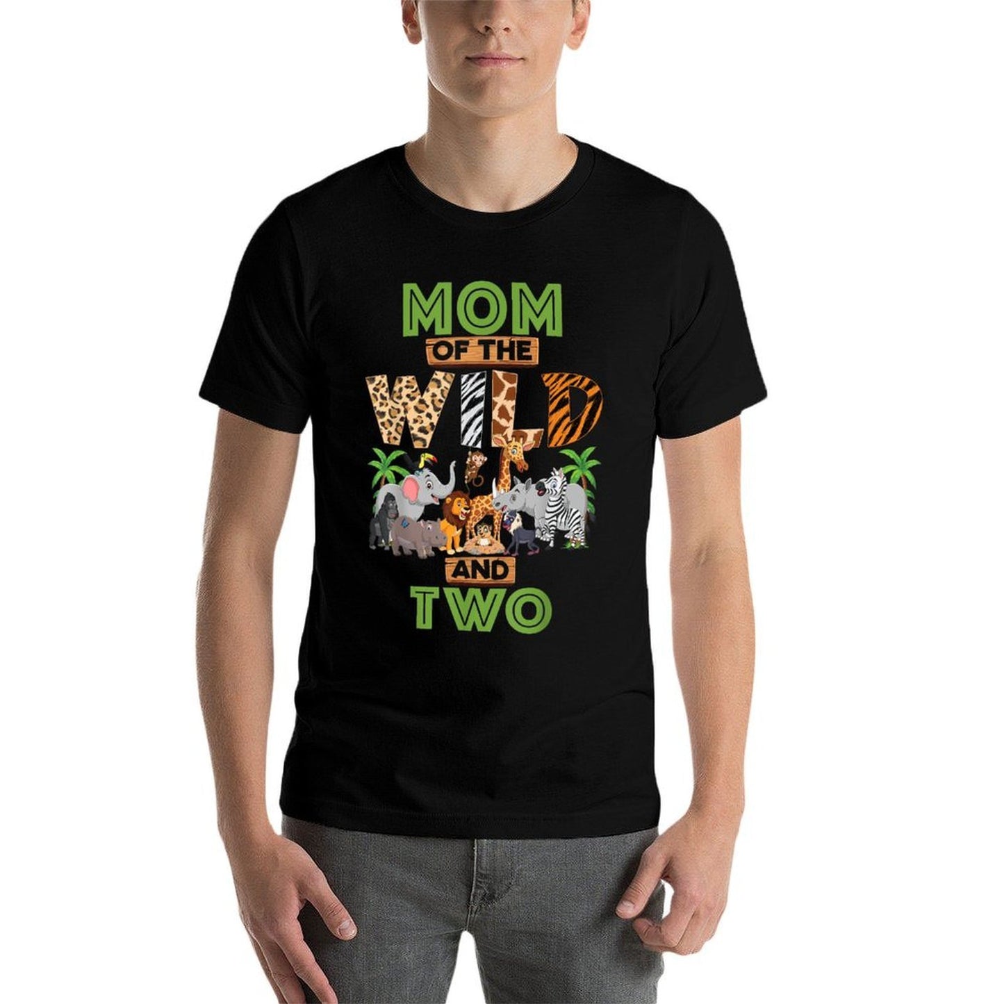 2nd Birthday Zoo Safari Jungle Mom Of The Wild And Two Graphic-printed T-Shirt