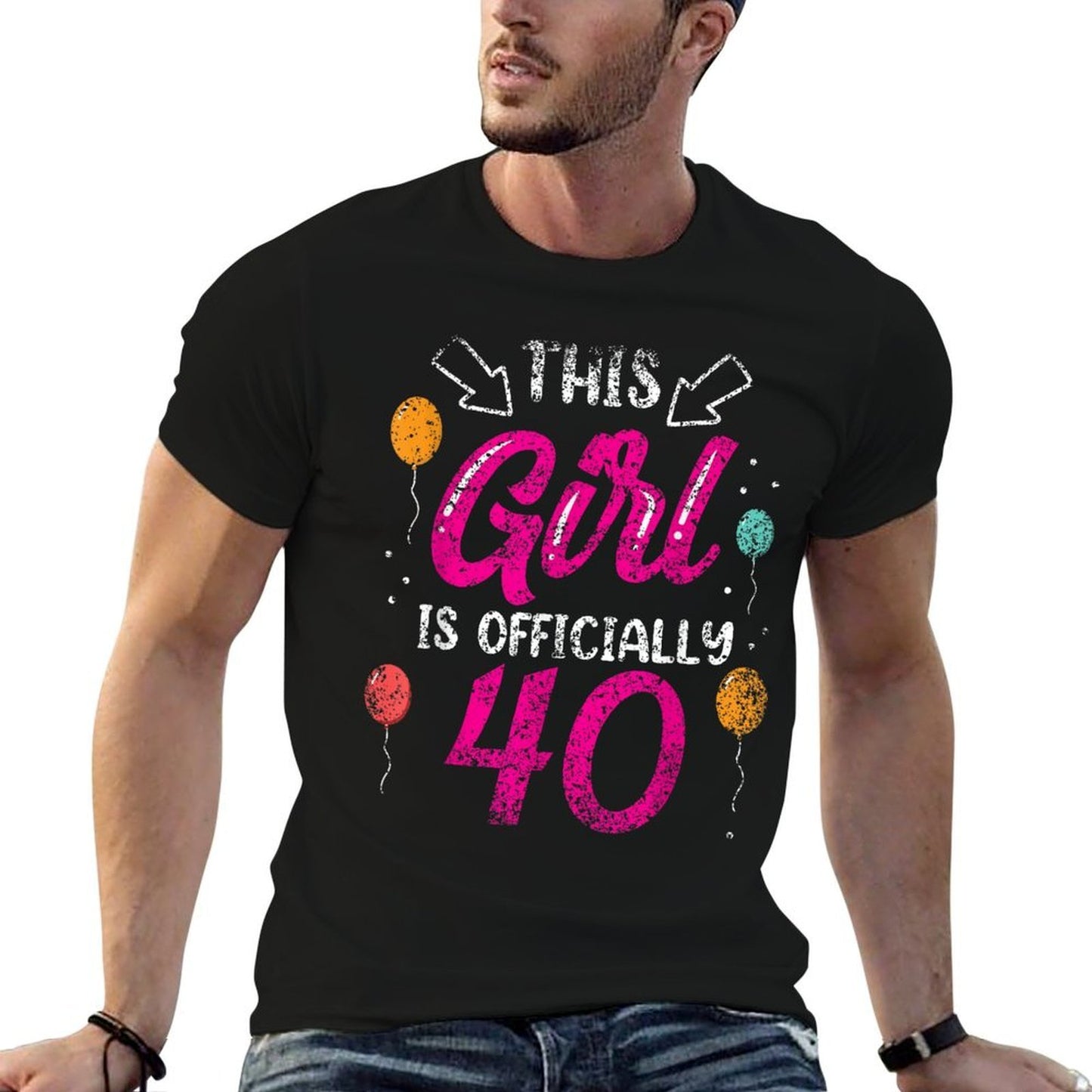 This Girl Is Officially 40 Girls Age Years Old Birthday  Relaxed-fit T-Shirt