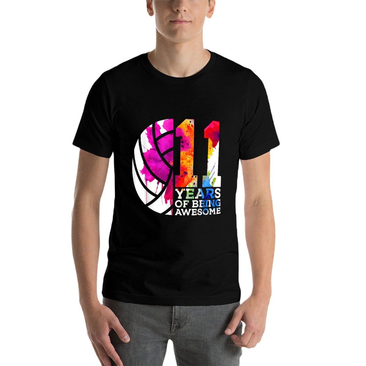 11 YEARS OF BEING AWESOME VOLLEYBALL 11TH BIRTHDAY Affordable Price T-Shirt
