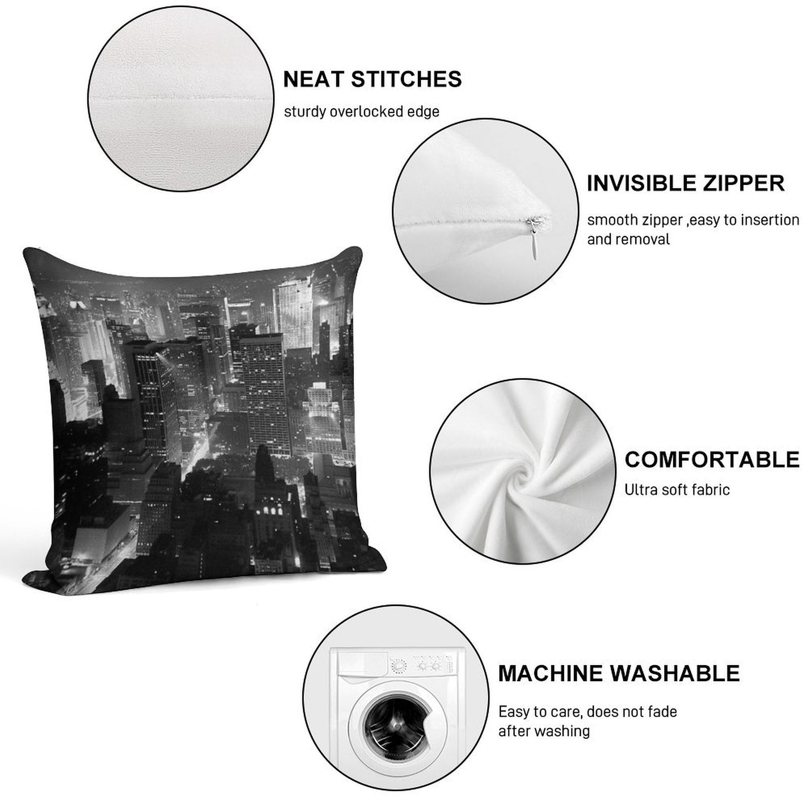 Sleepless In Manhattan Soft Gift Ready Throw Pillow