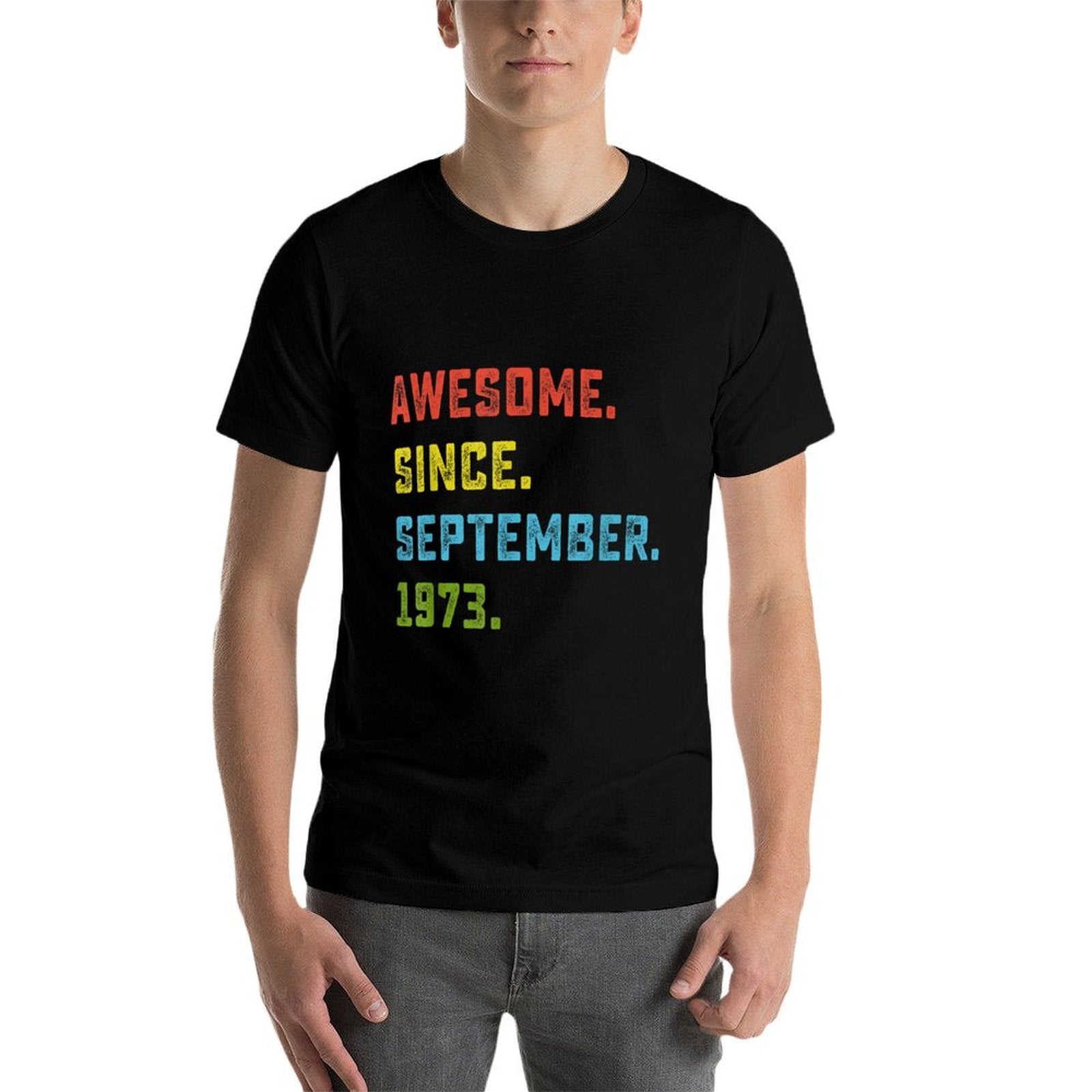 Awesome Since September 1973 50th Birthday Gift 50 Years Old  Cotton T-Shirt