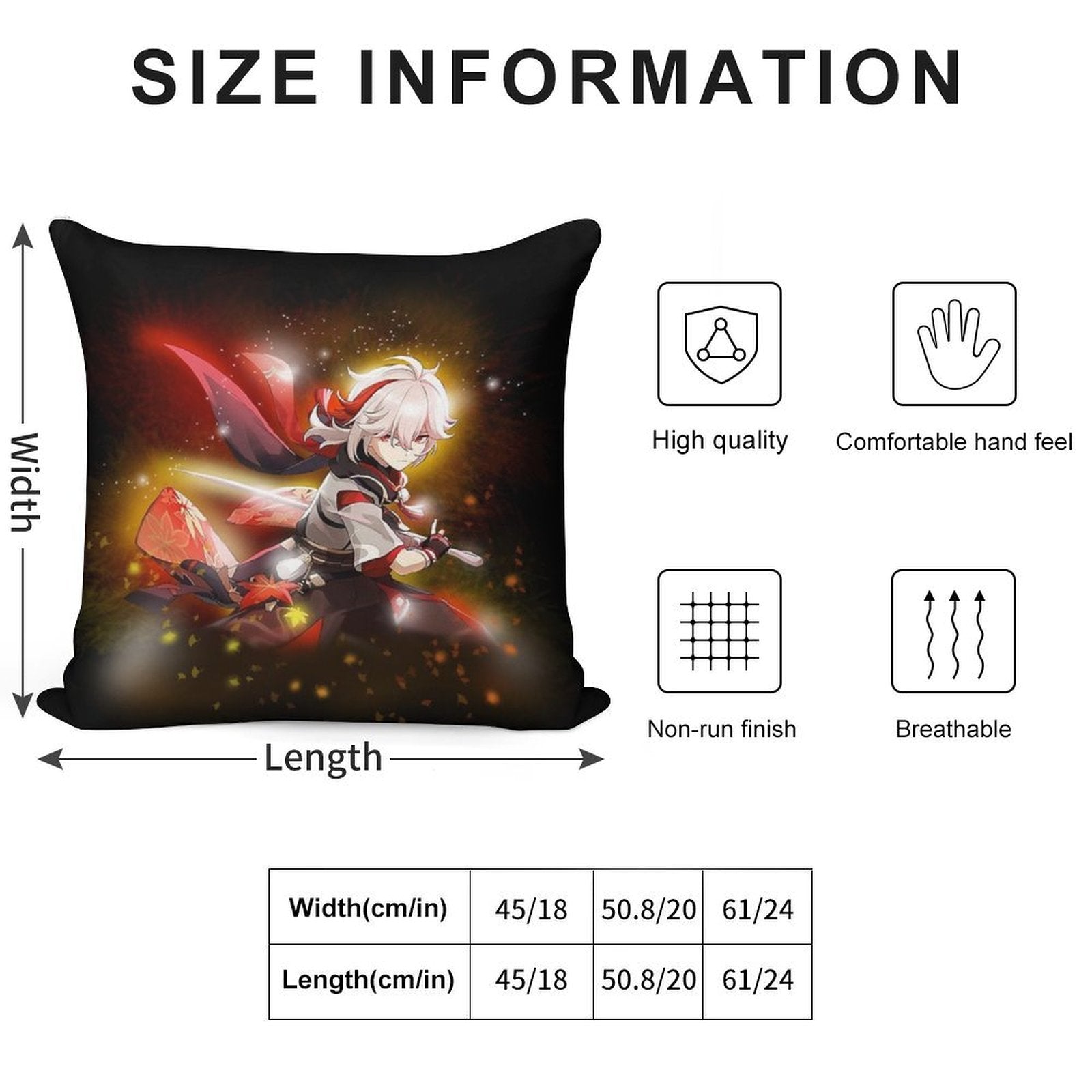 Kaedehara Kazuha Genshin Impact Soft Bedroom Essential Throw Pillow