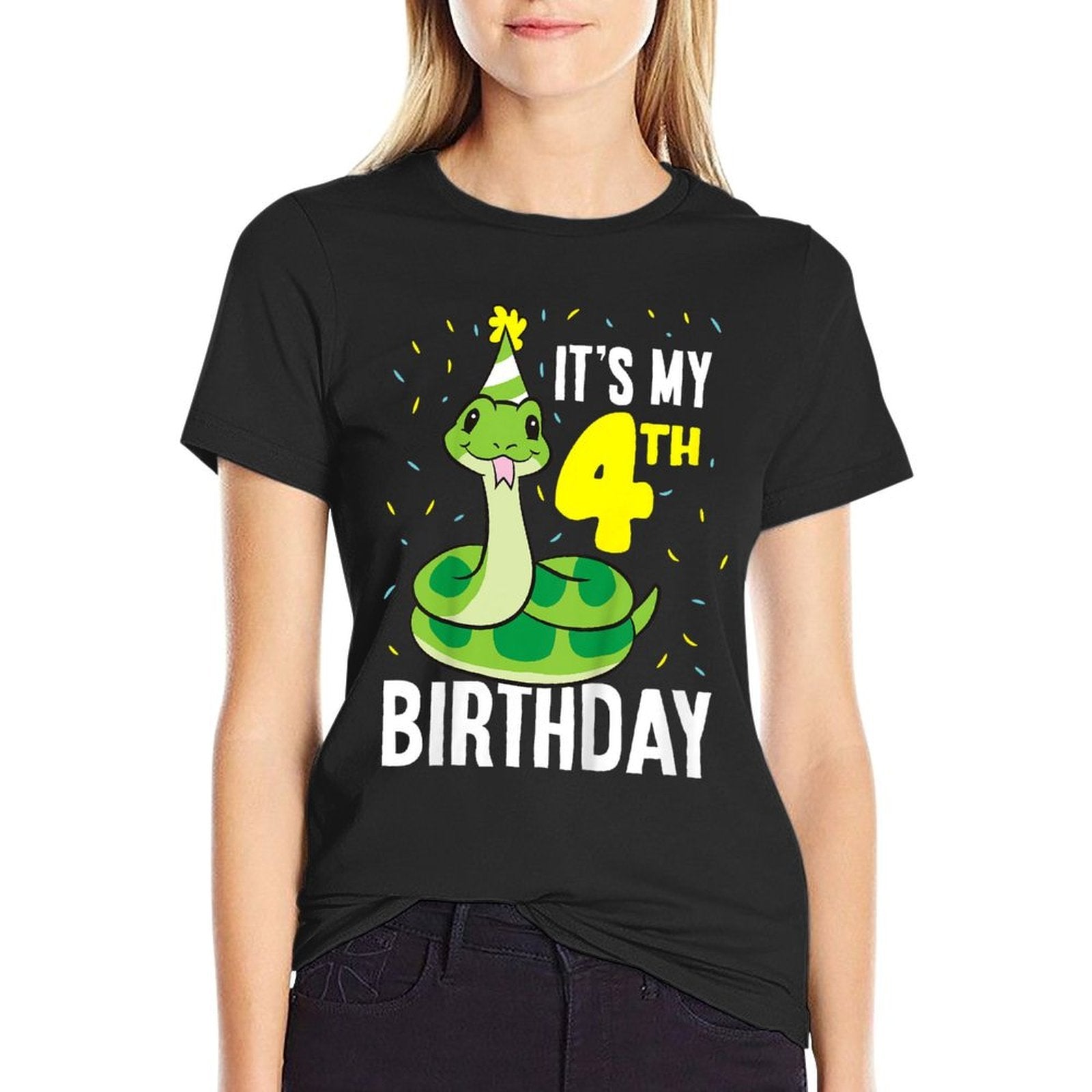 Kids Snakes It's My 4th Birthday 4 Year Old Birthday  Classic T-Shirt