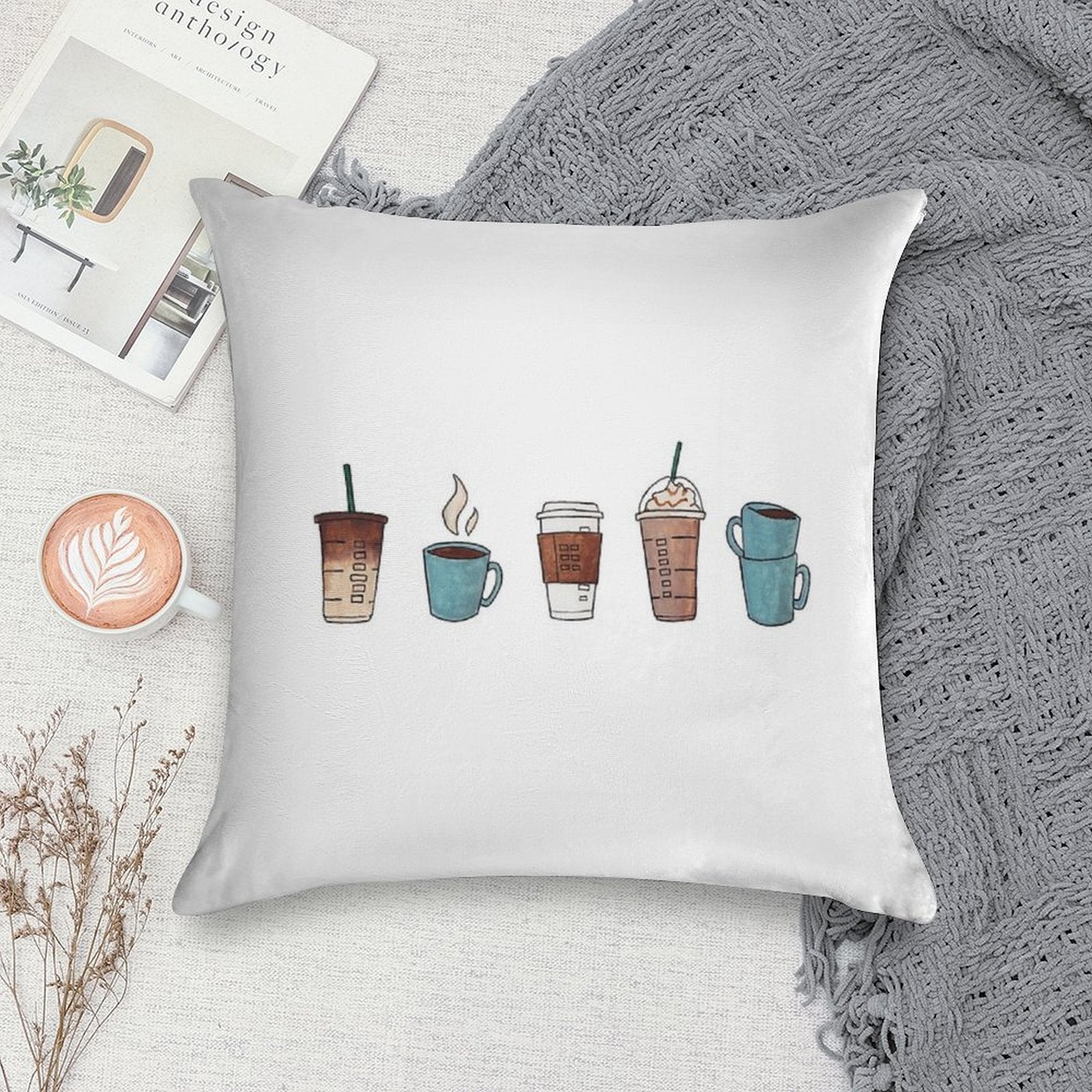 Coffee Soft Gift Ready Throw Pillow