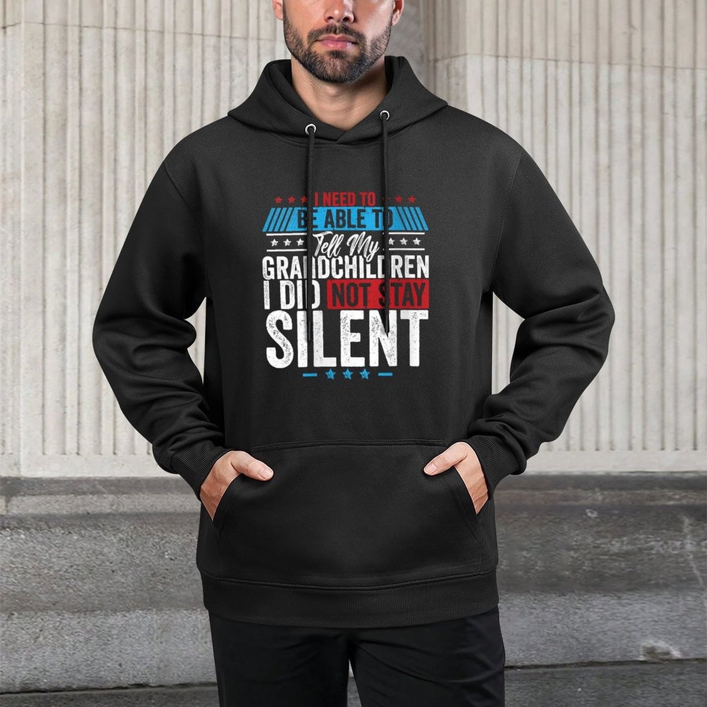 Womens Grandpa Need to Tell Grandchildren Not Stay Granddaughter Adjustable Hood Hoodie
