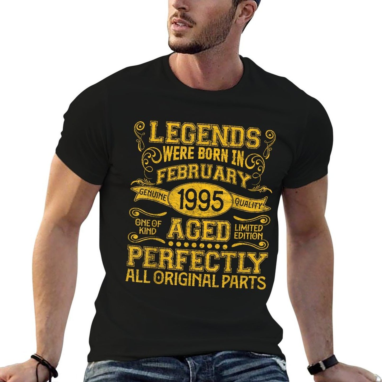 30 Years Old Legends Born In February 1995 30th Birthday  Graphic-printed T-Shirt