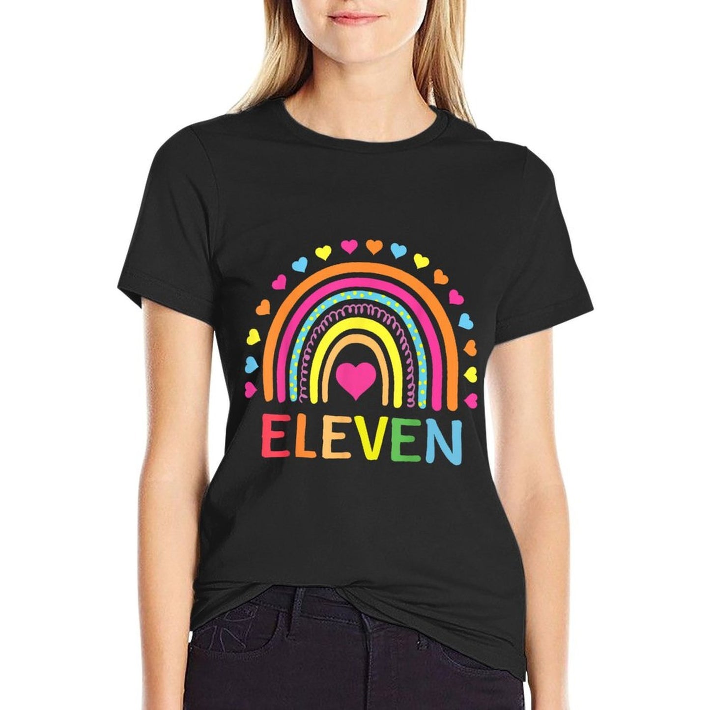 11 Years Old Rainbow 11th Birthday Gift For Girls Boys Bday Eco-friendly Material T-Shirt