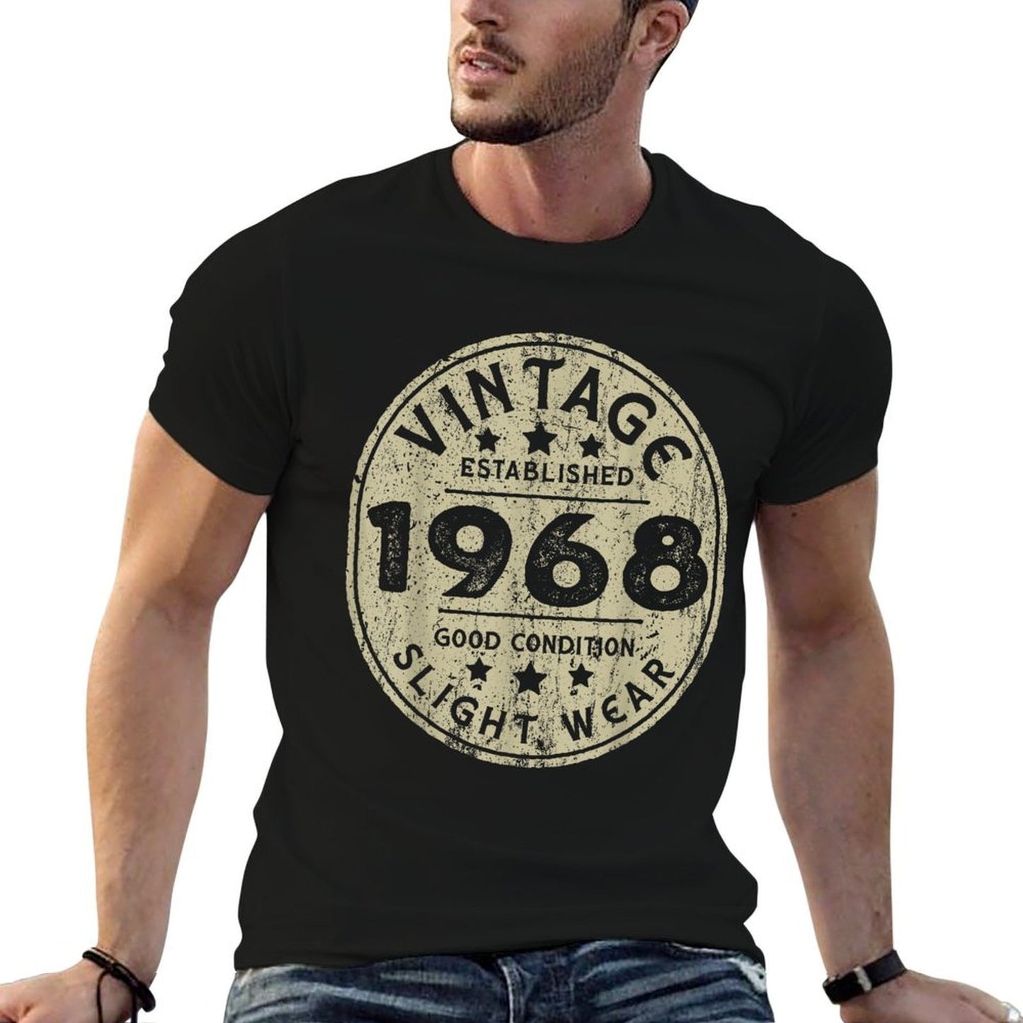 Vintage Established 1968 55th Birthday Party Retro Men  Trendy Pattern T-Shirt