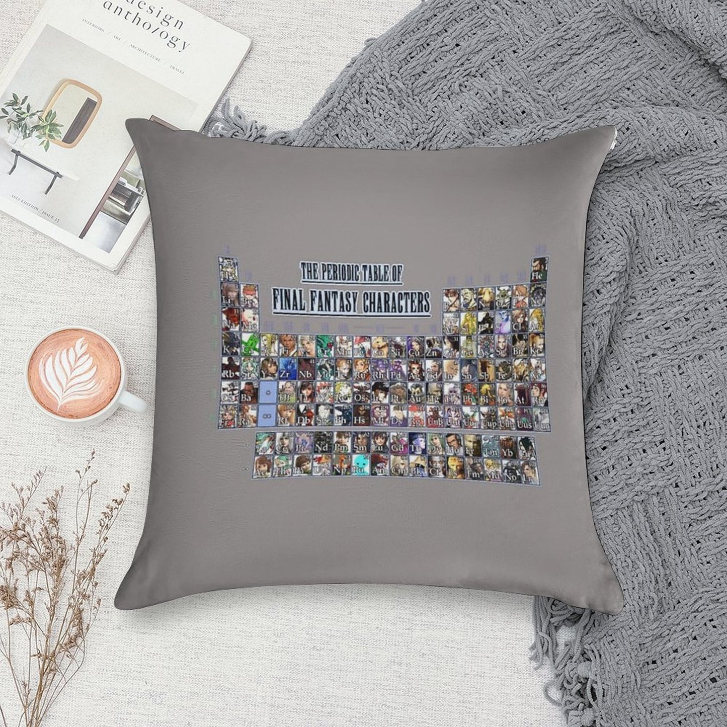 The Periodic Table of Final Fantasy Characters Soft Style Accent Throw Pillow