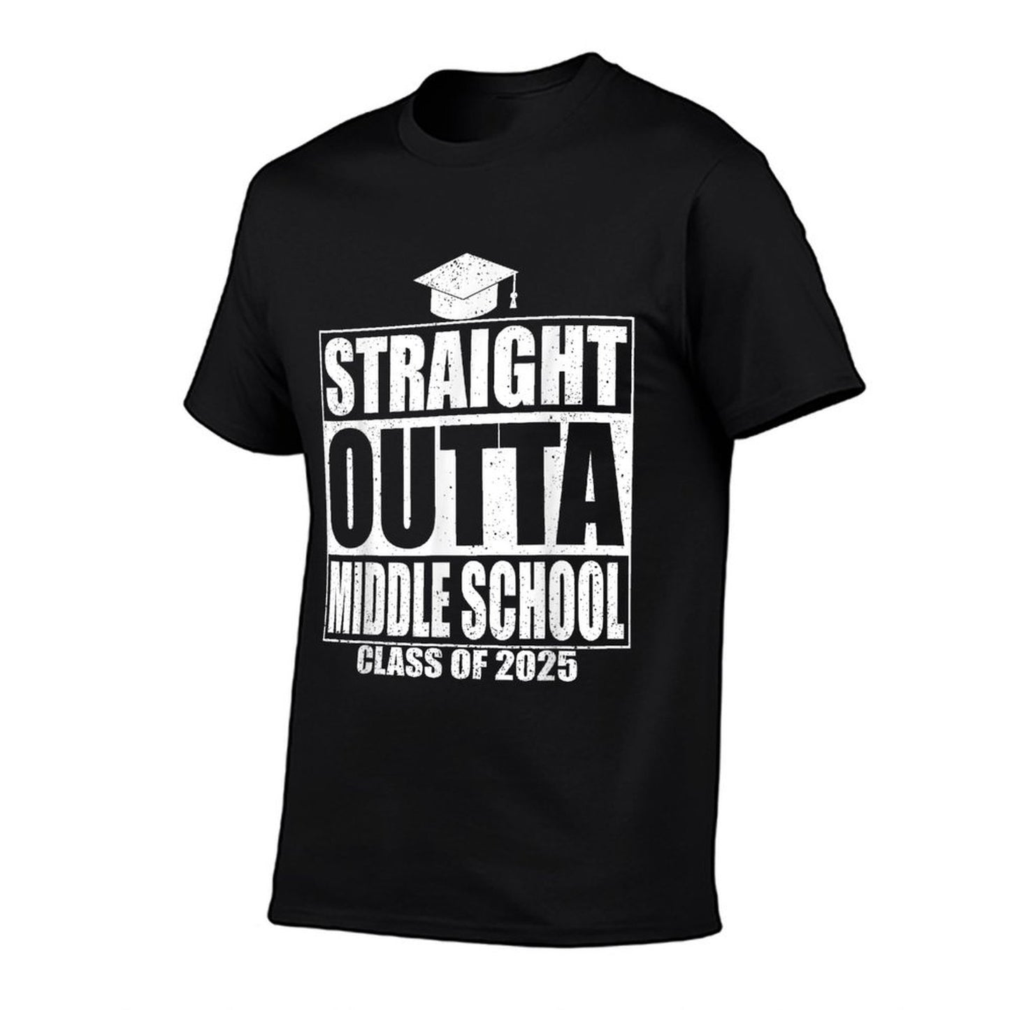 Straight Outta Middle School Graduation Gifts Class Of 2025 Cotton T-Shirt