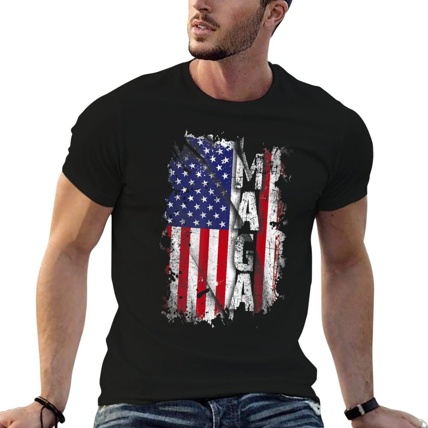 Vintage American MAGA 4th Of July American Ideas  Eco-friendly Material T-Shirt