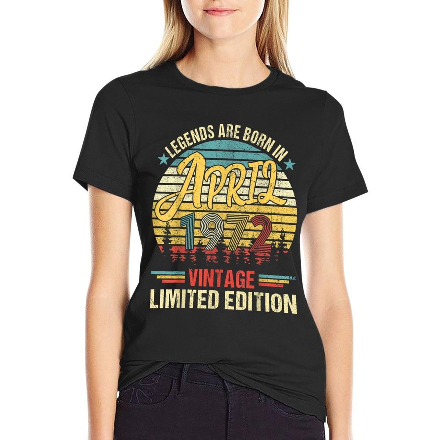 Vintage Born In April 1972 50th Birthday  Affordable Price T-Shirt