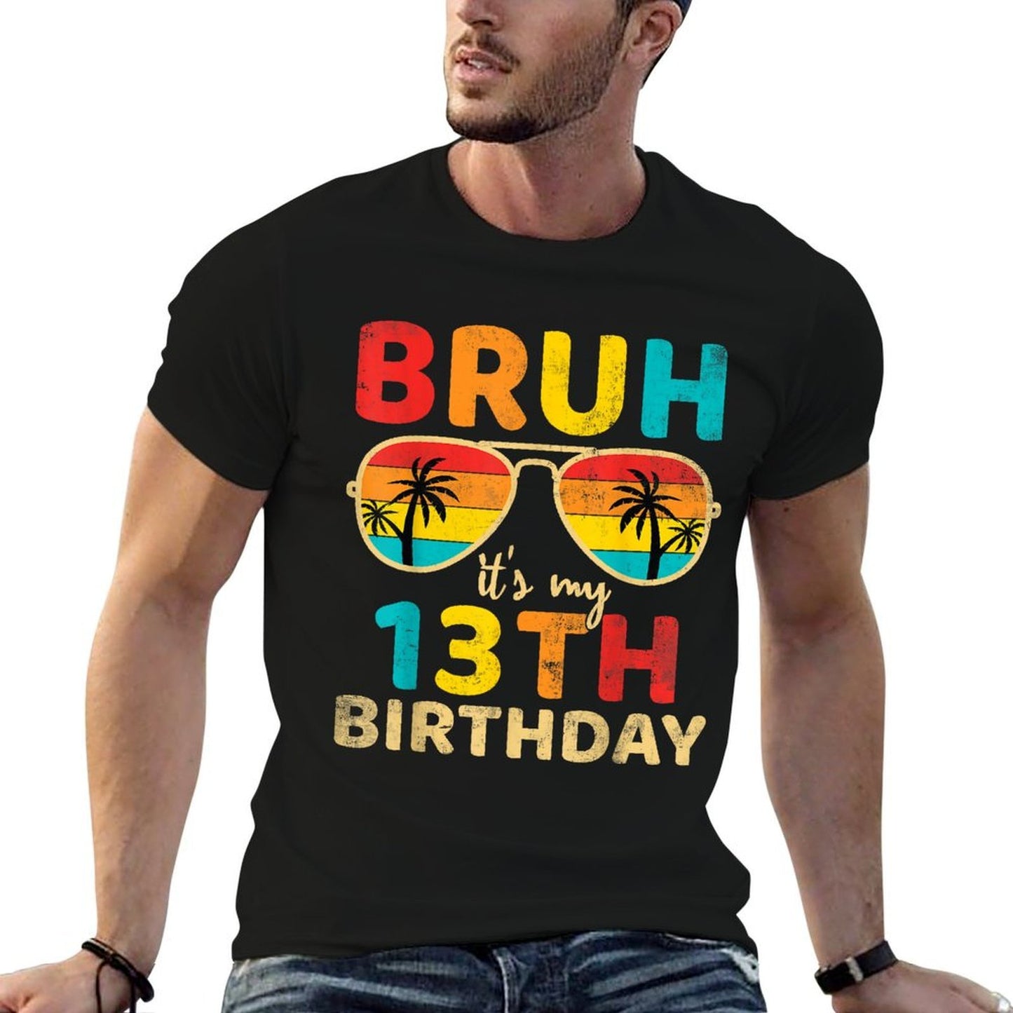 Vintage Bruh It's My 13th Birthday 13 Year Old Birthday Boys  Moisture-wicking T-Shirt