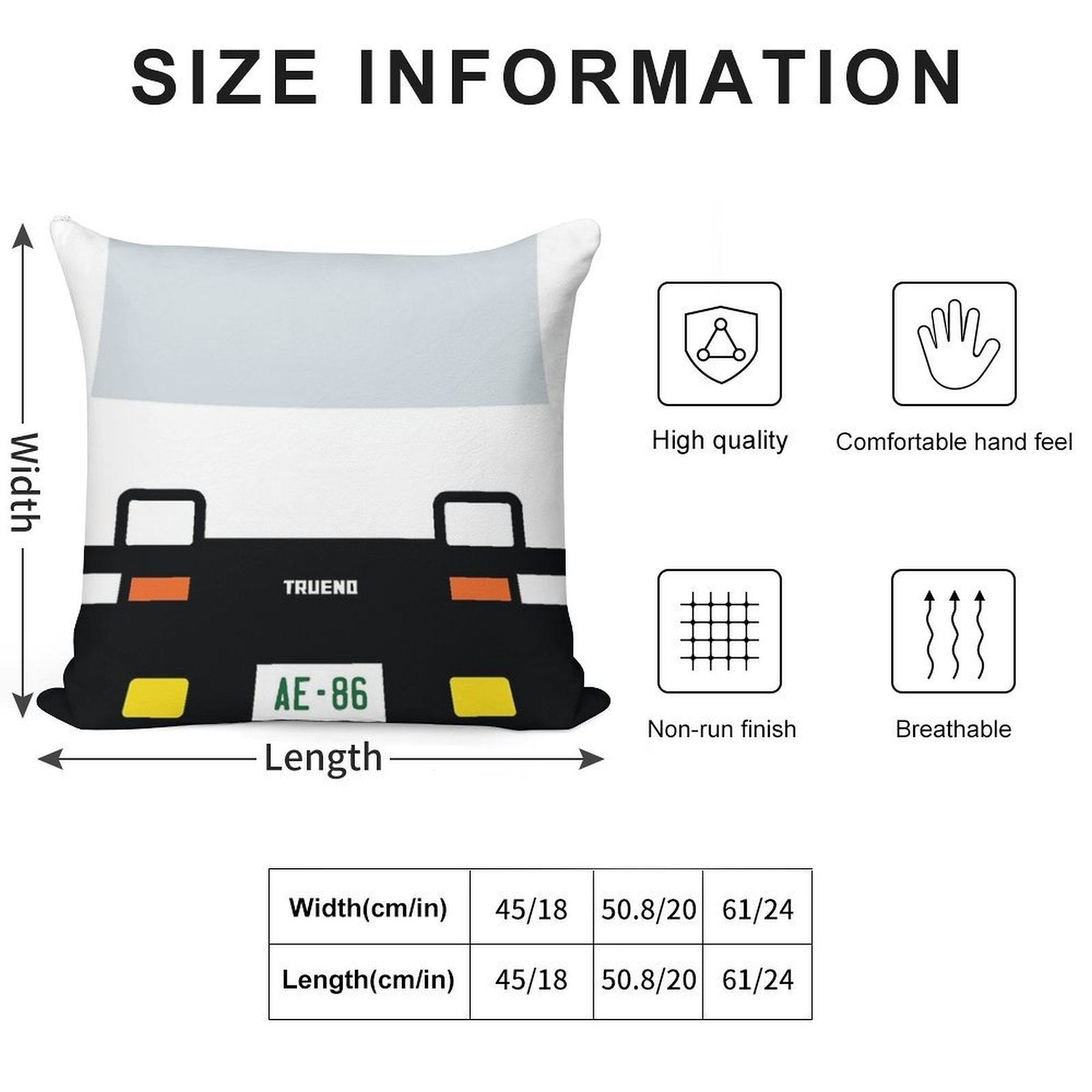 Toyota Trueno AE86 Minimal Front Soft Luxury Feel Throw Pillow