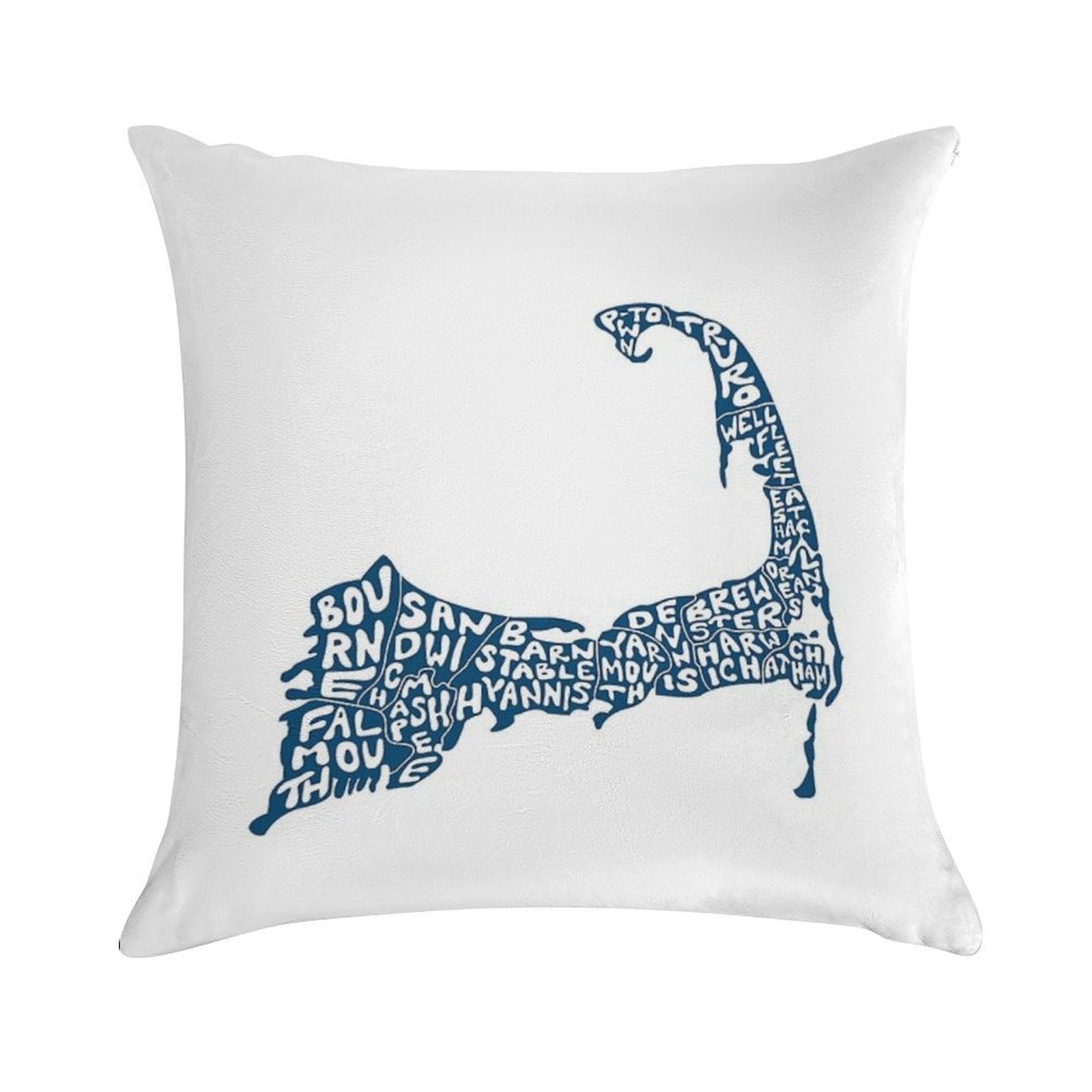 Hand Drawn Cape Cod Map Soft Luxury Feel Throw Pillow