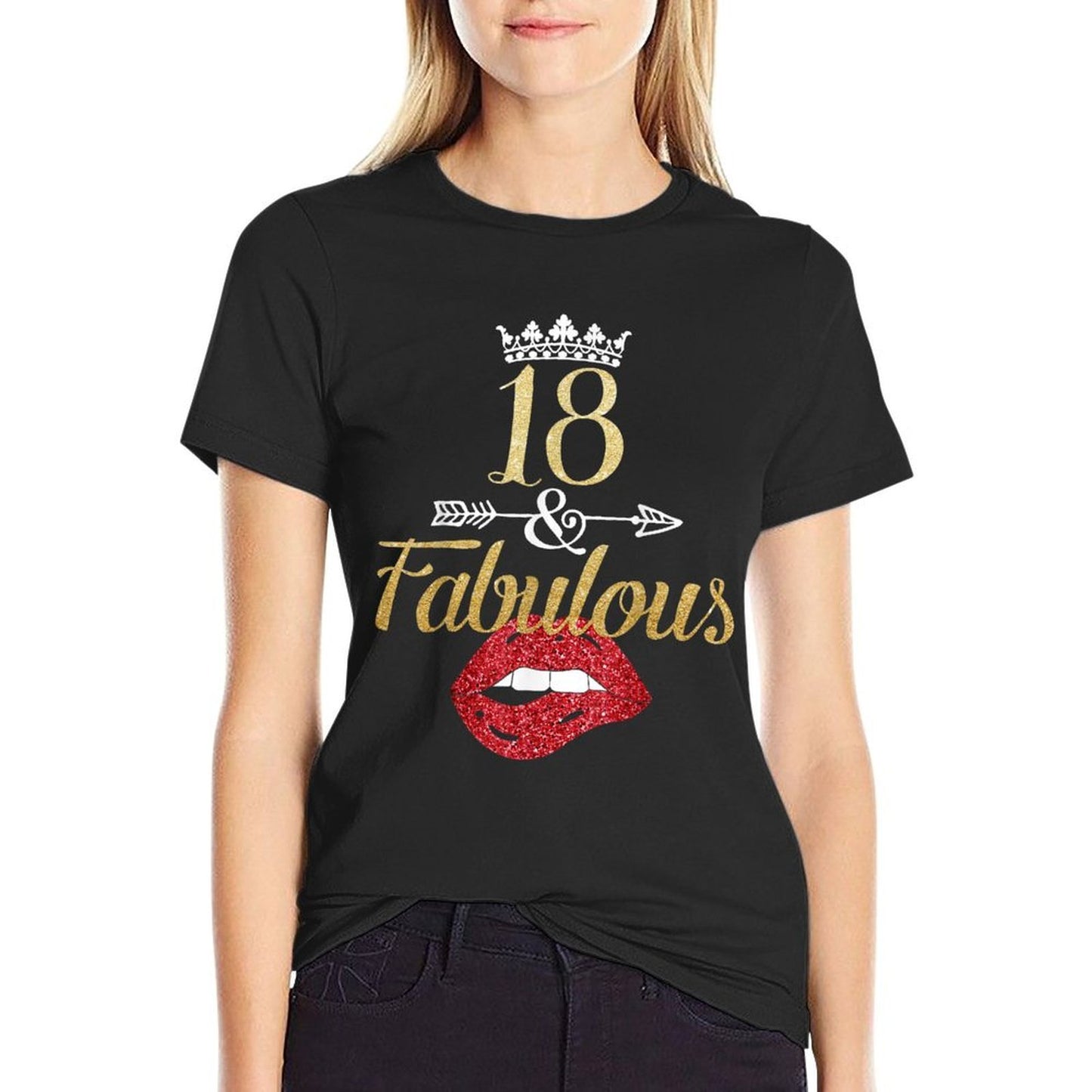 18 Years Girl Woman Old And Fabulous Happy 18th Birthday Polyester Blend T-Shirt