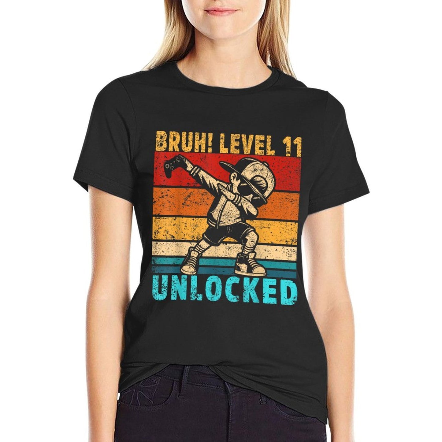 11 Year Old Birthday Dabbing Boy Bruh 11th Level Unlocked Soft T-Shirt