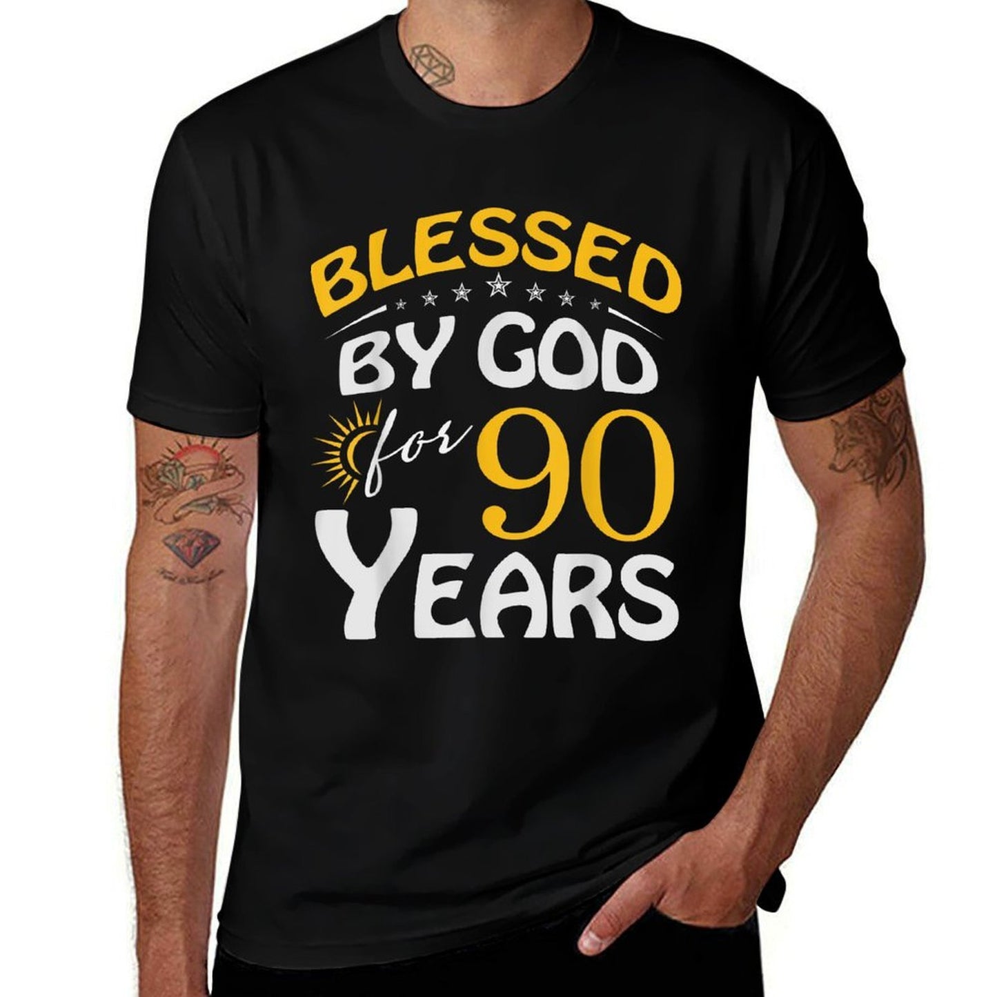 Vintage Blessed by God For 90 Years Old Happy 90th Birthday  Vintage-inspired T-Shirt