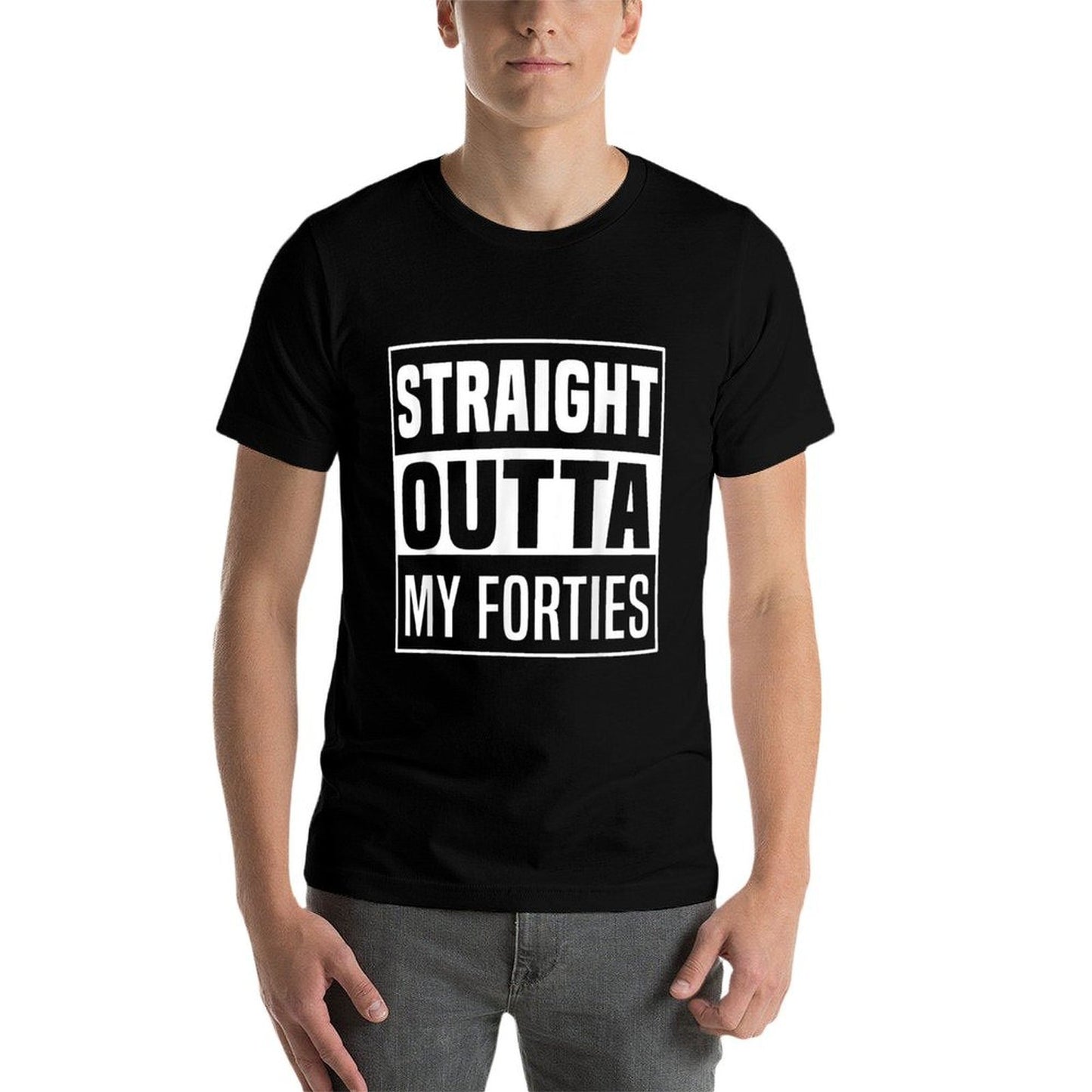 Straight Outta My Forties 50 Years Funny 50th Birthday Gift Moisture-wicking T-Shirt