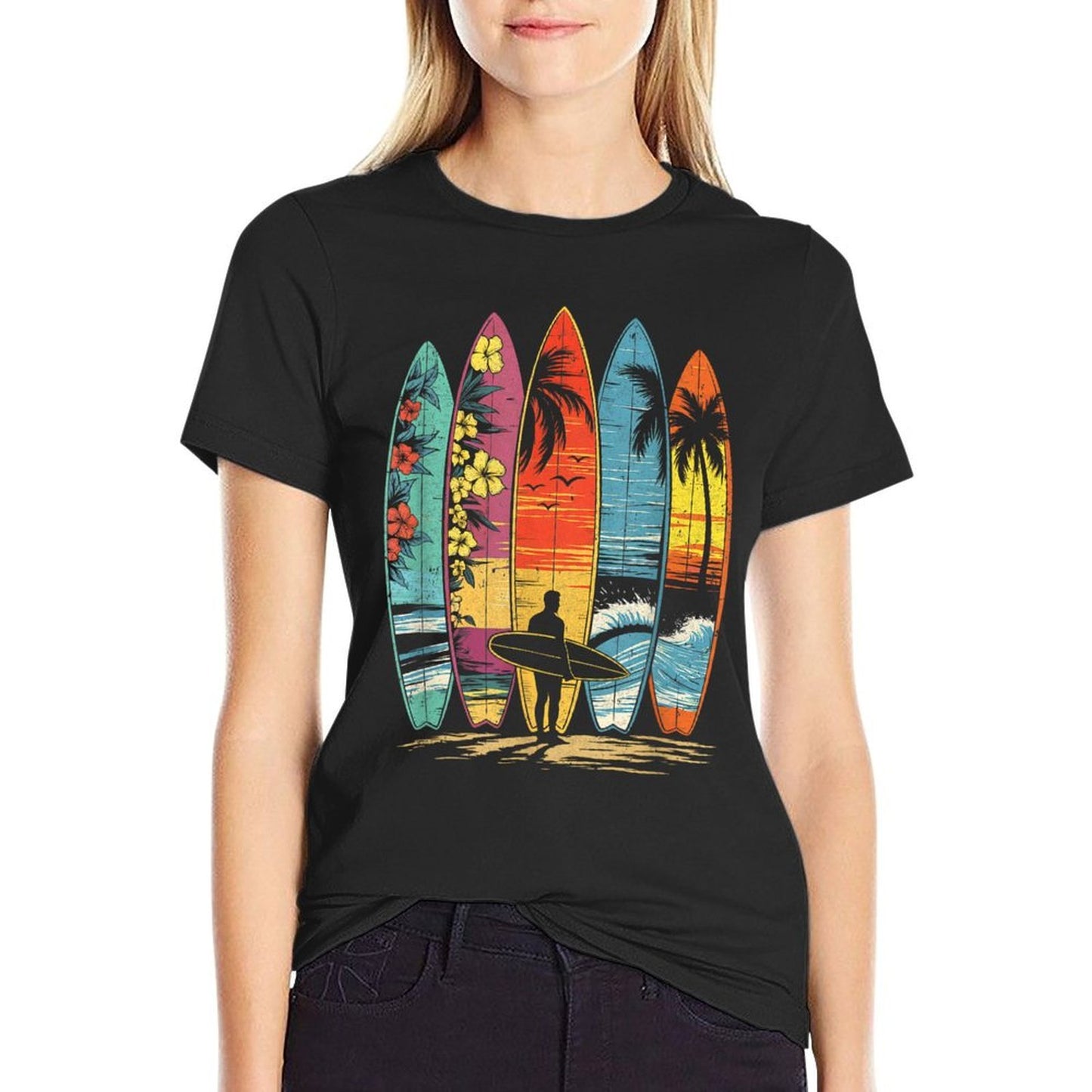 Surfboarder Hawaii Wave Surfing Lover Beach Surfer Men Women Durable T-Shirt