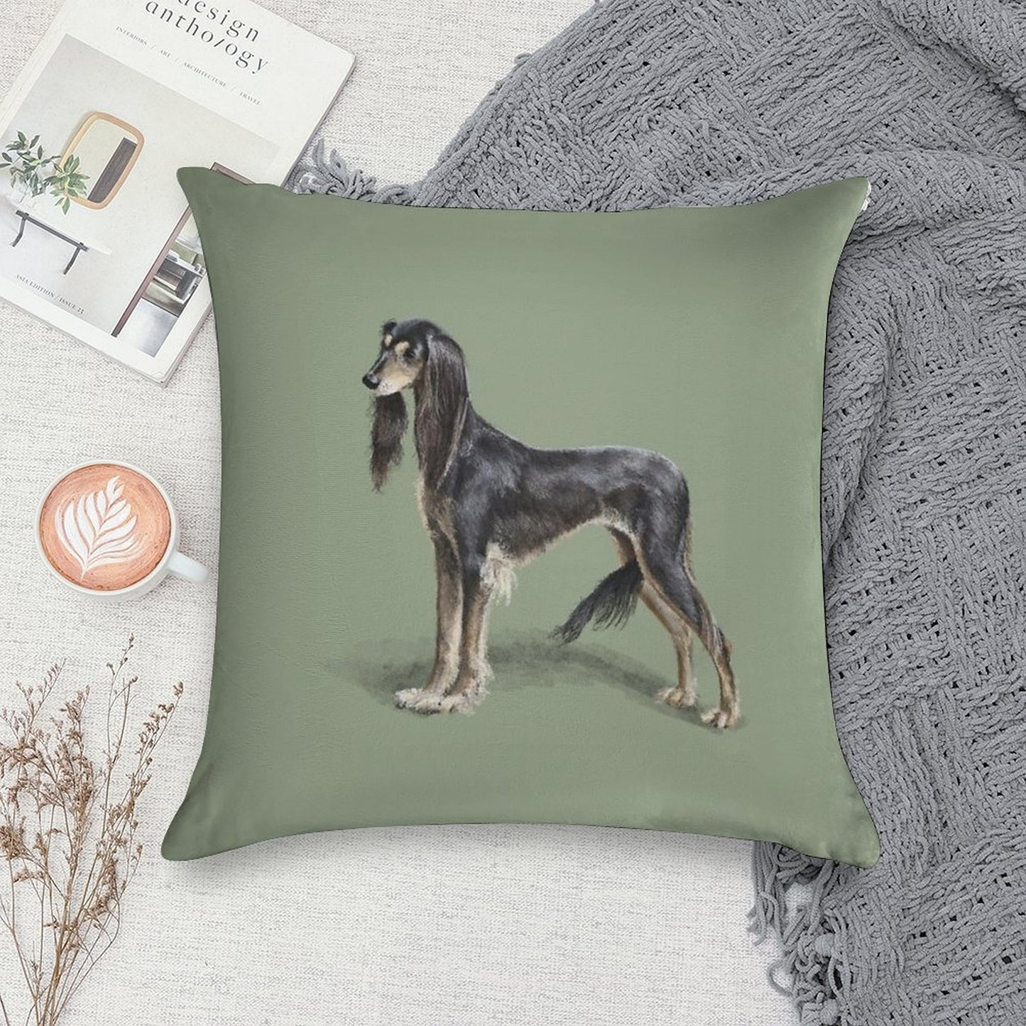The Saluki Soft Skin-Friendly Throw Pillow