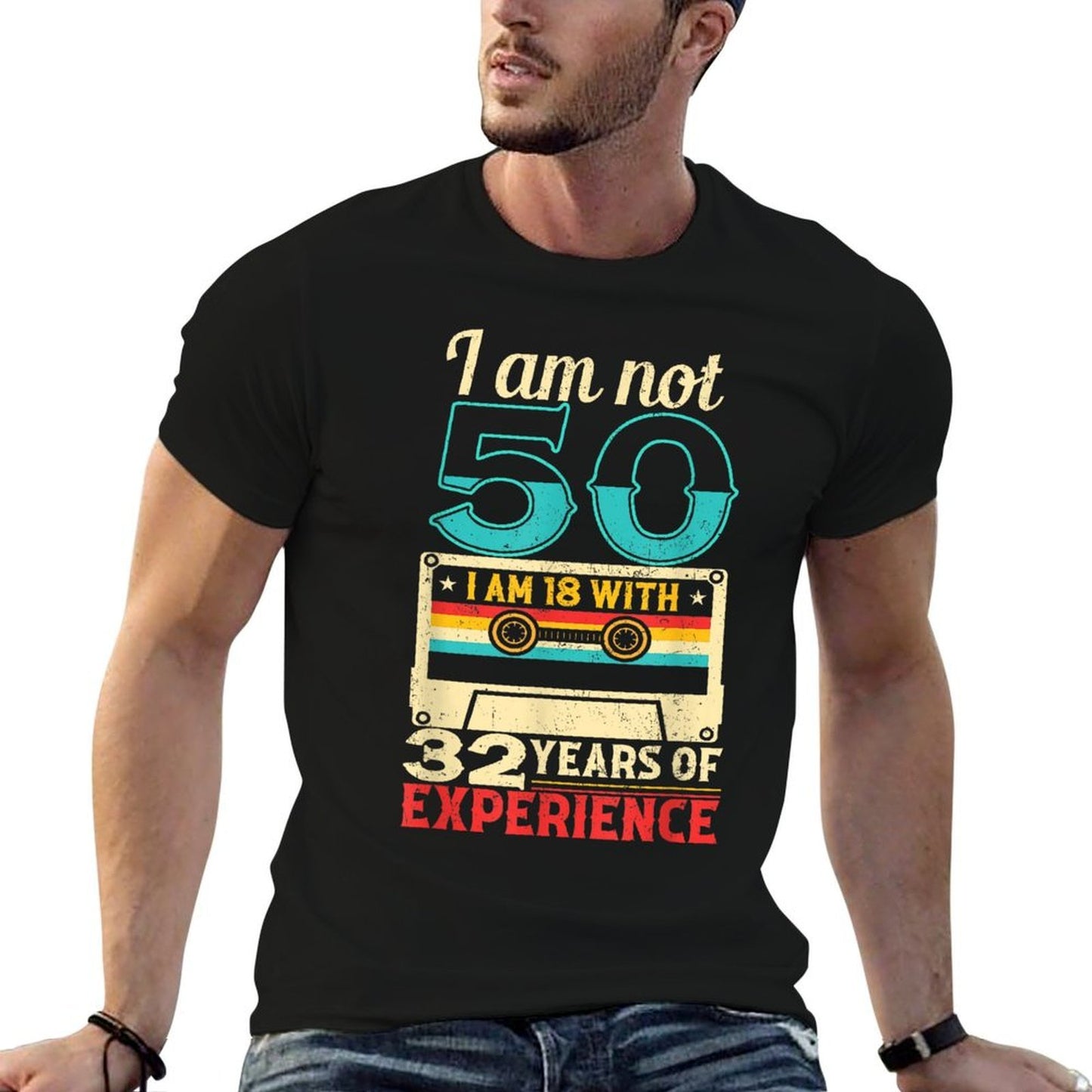 18 With 32 Years Of Experience - Funny 50th Birthday Gift Summer-ready Fabric T-Shirt