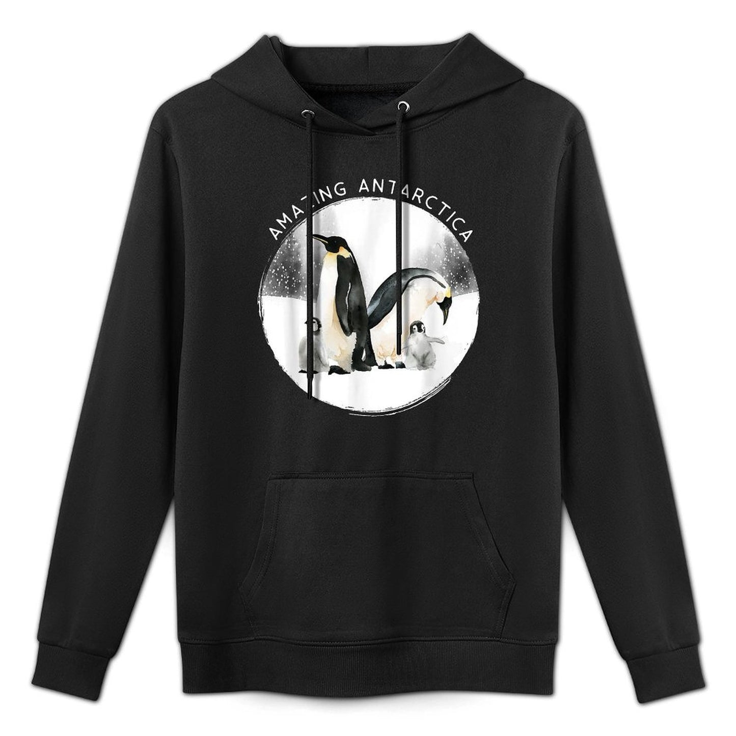 Watercolor Penguins Antarctica Unisex Design Hoodie