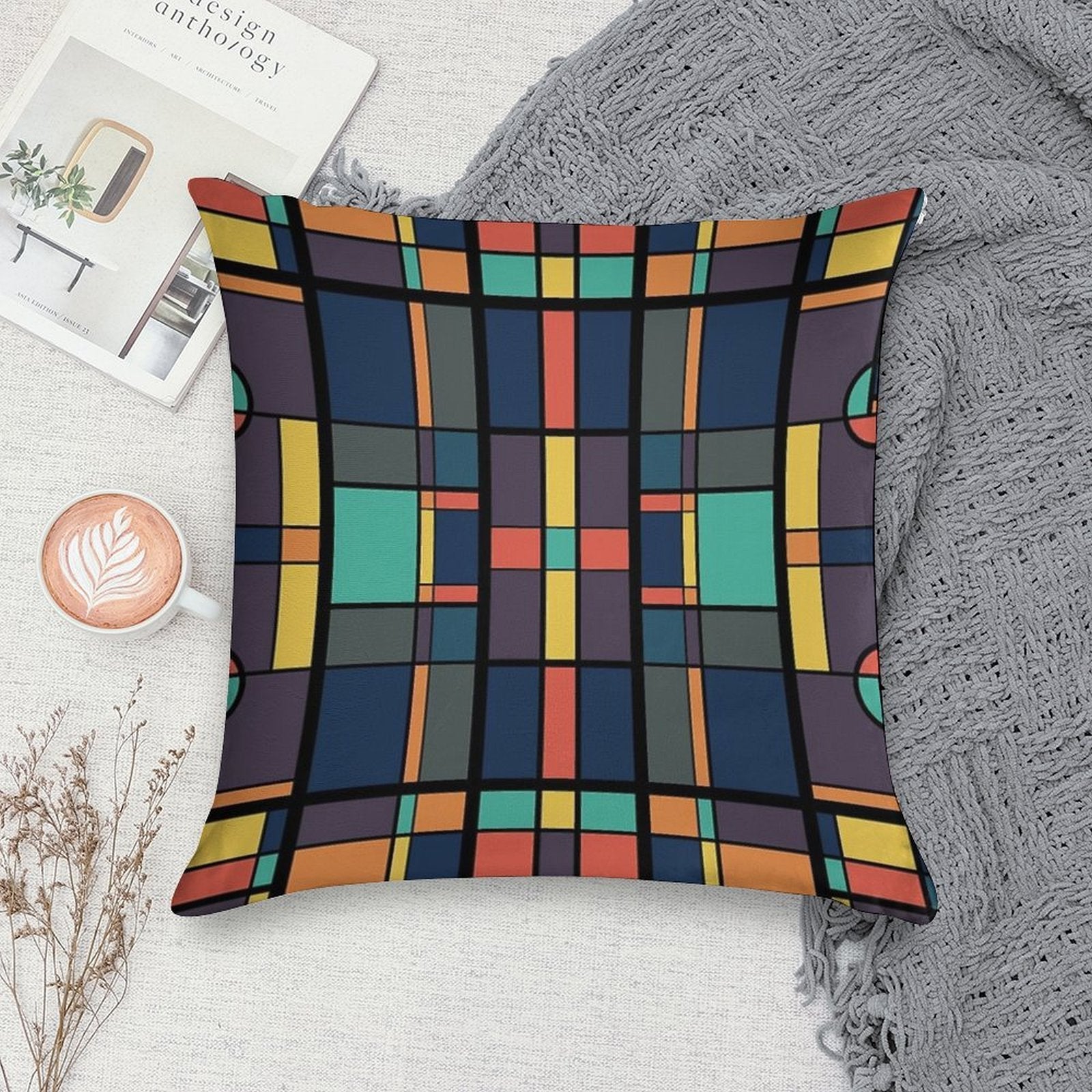 80's Prairie Soft Reinforced Edging Throw Pillow