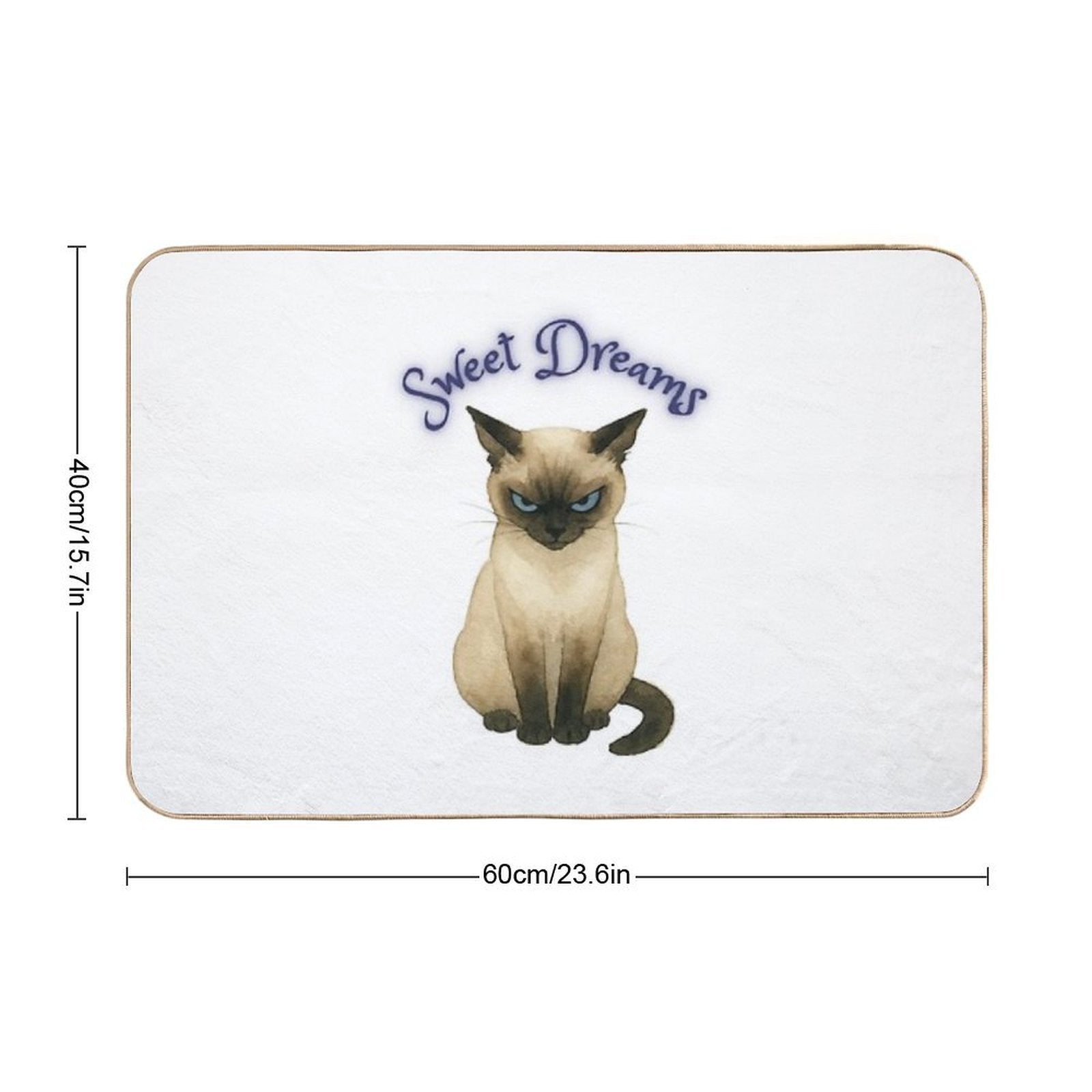 Sweet Dreams – Grumpy Siamese Cat Humor Design  Anti-Trip Bath Mat