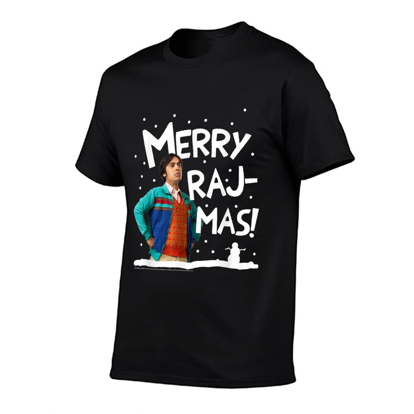 The Big Bang Theory Merry Rajmas Christmas TV Show Rolled Sleeves T-Shirt