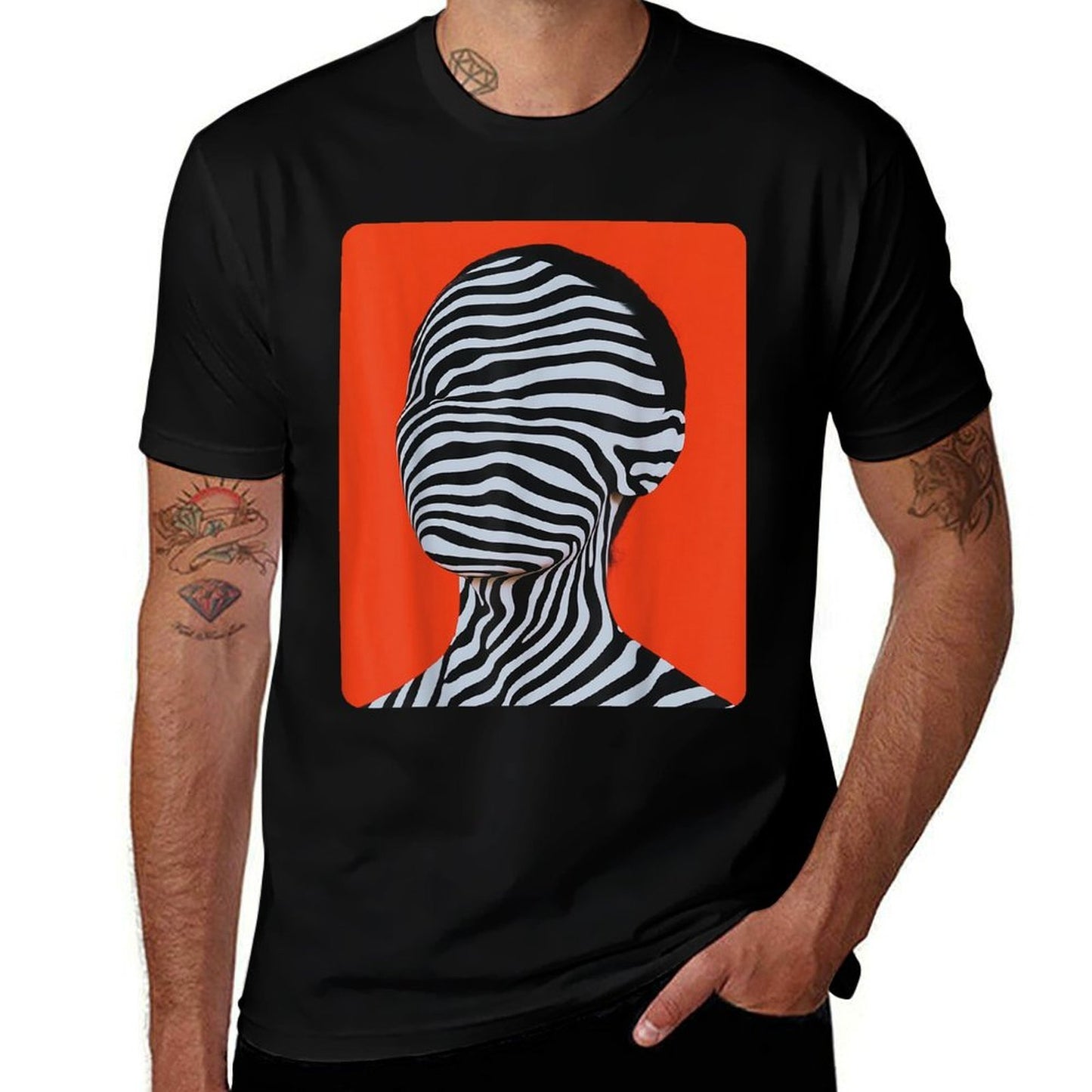 Womens Abstract High-quality Stitching T-Shirt