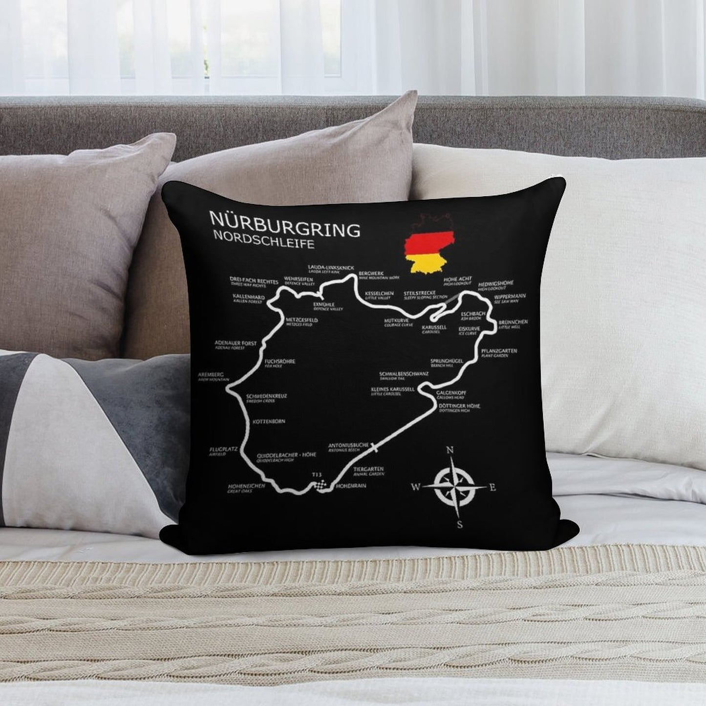 The Nurburgring - Nordschleife Soft Bedroom Essential Throw Pillow
