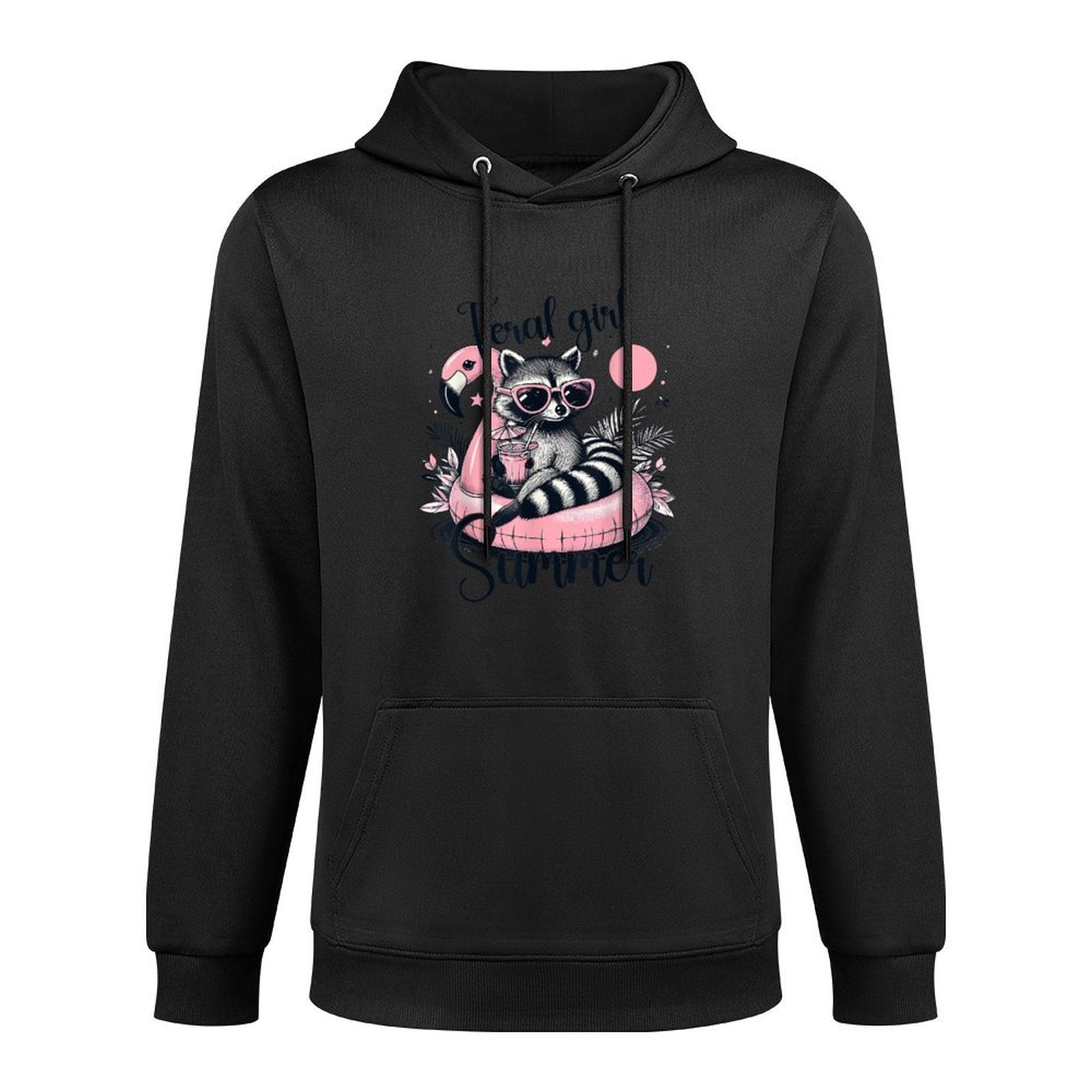 Feral Girl Funny Meme Raccoon Summer Vacation Hawaii Beach Moisture-Wicking Hoodie