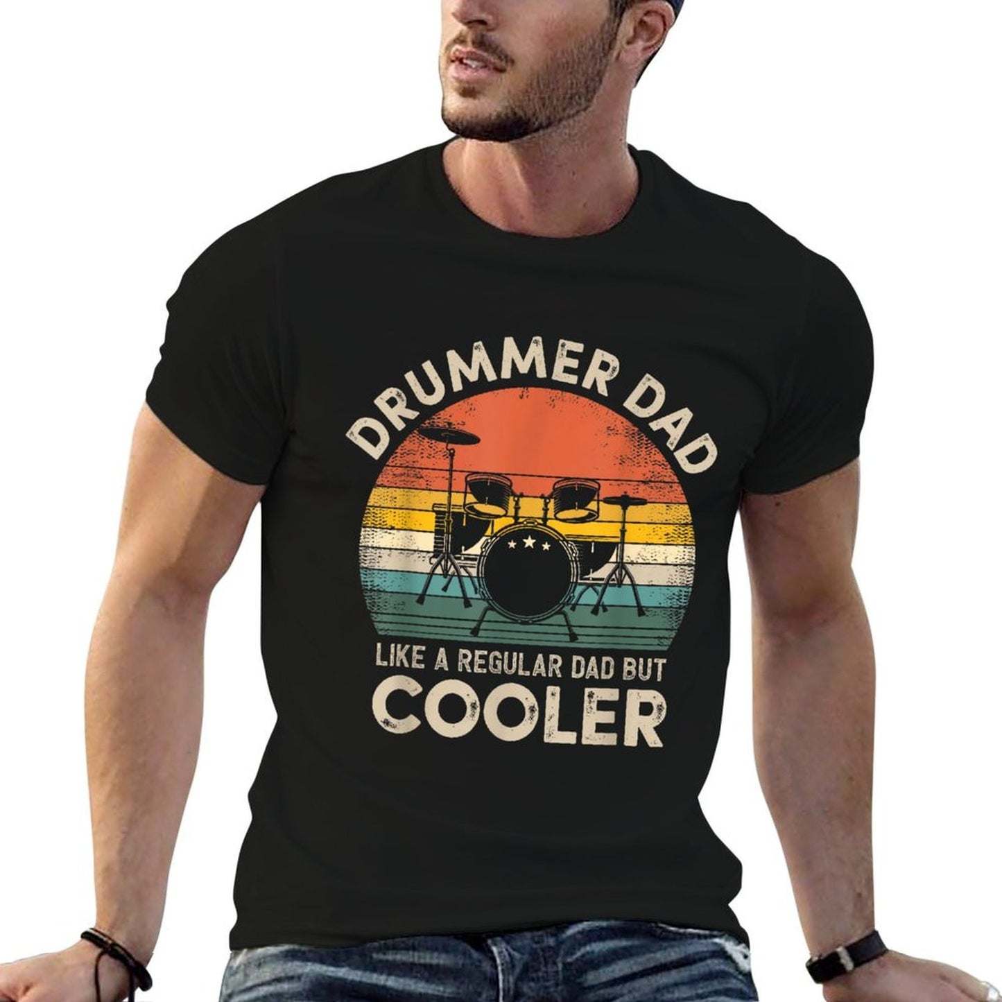 Vintage Drummer Dad Like A Regular Retro Drums Dad  Classic T-Shirt