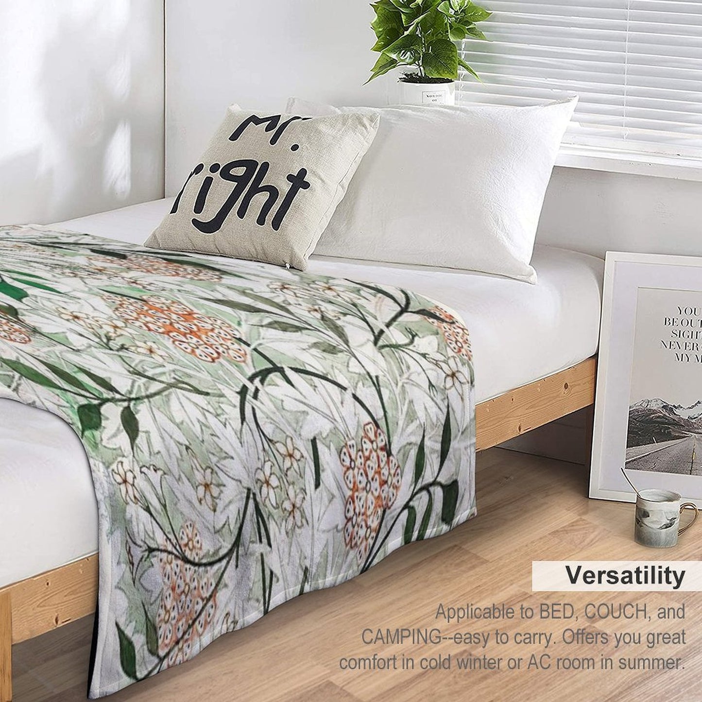 William Morris - Jasmine Travel-friendly Throw Blanket