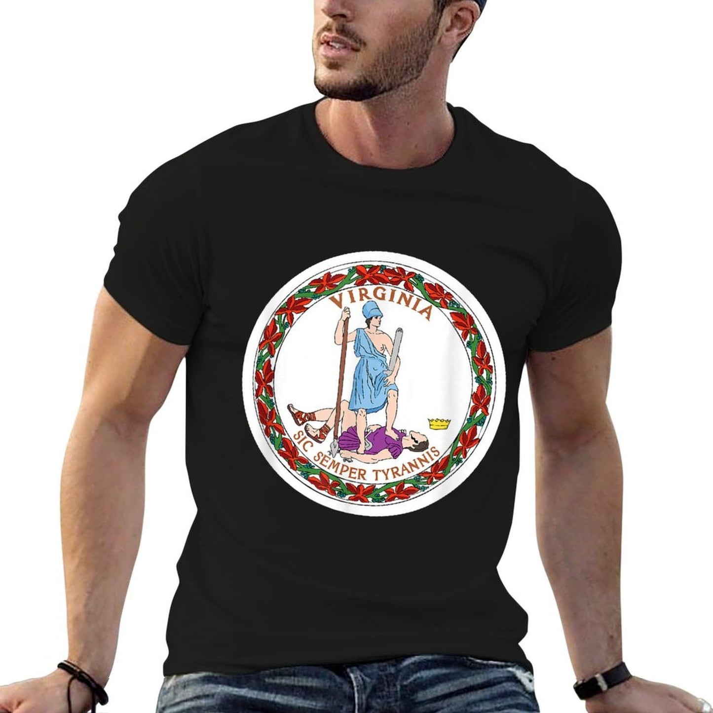 Virginia State Flag Trendy Pattern T-Shirt