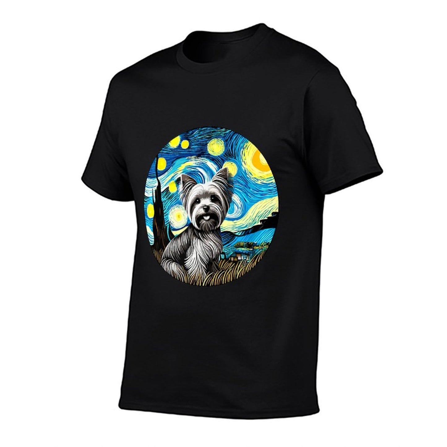 Yorkshire Terrier Yorkie Dog - Van Gogh Starry Night Style Stretchy T-Shirt