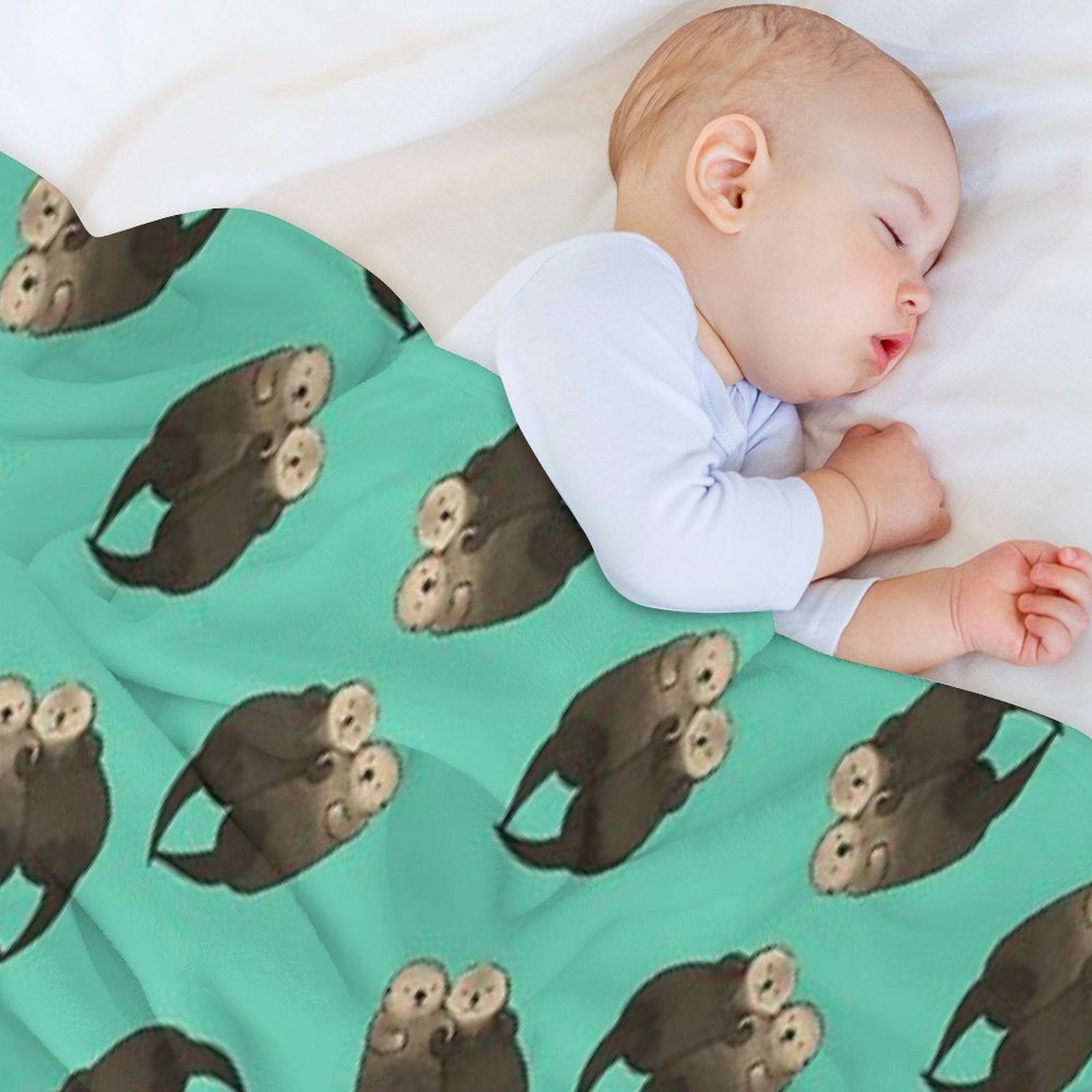 Significant Otters - Otters Holding Hands Anti-pilling Throw Blanket