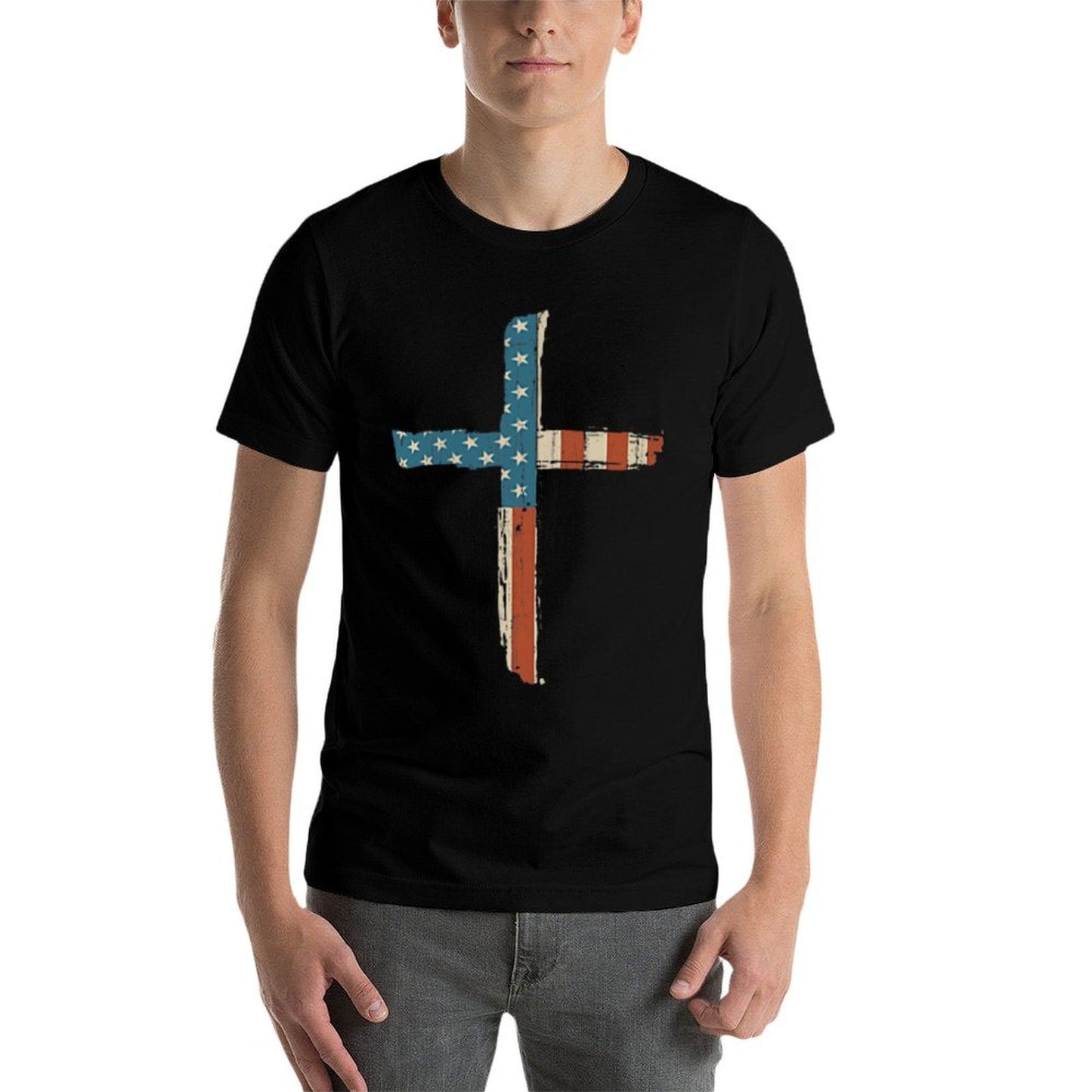 Stand For The I Kneel For The Cross - Front And Back Soft T-Shirt
