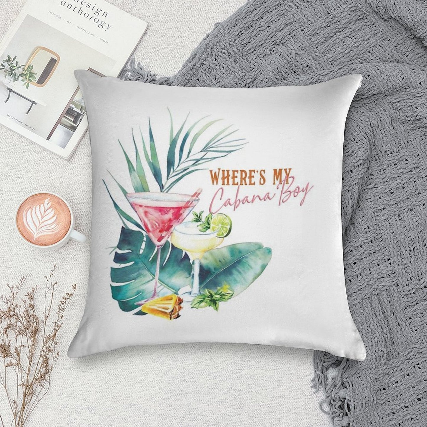 Where's My Cabana Boy Soft Ultra-Soft Texture Throw Pillow
