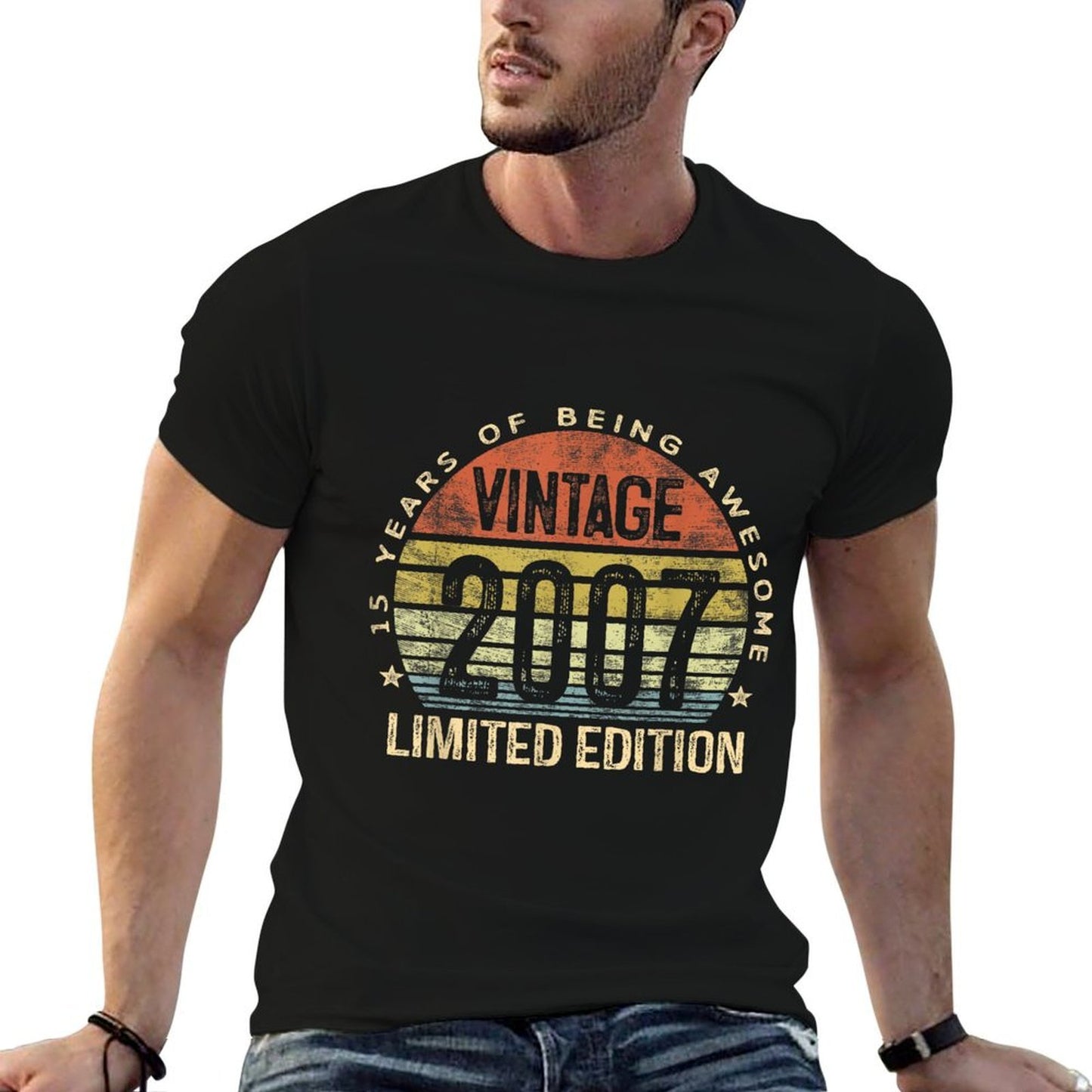15 Year Old Gifts Vintage 2007 Limited Edition 15th Birthday Vintage-inspired T-Shirt