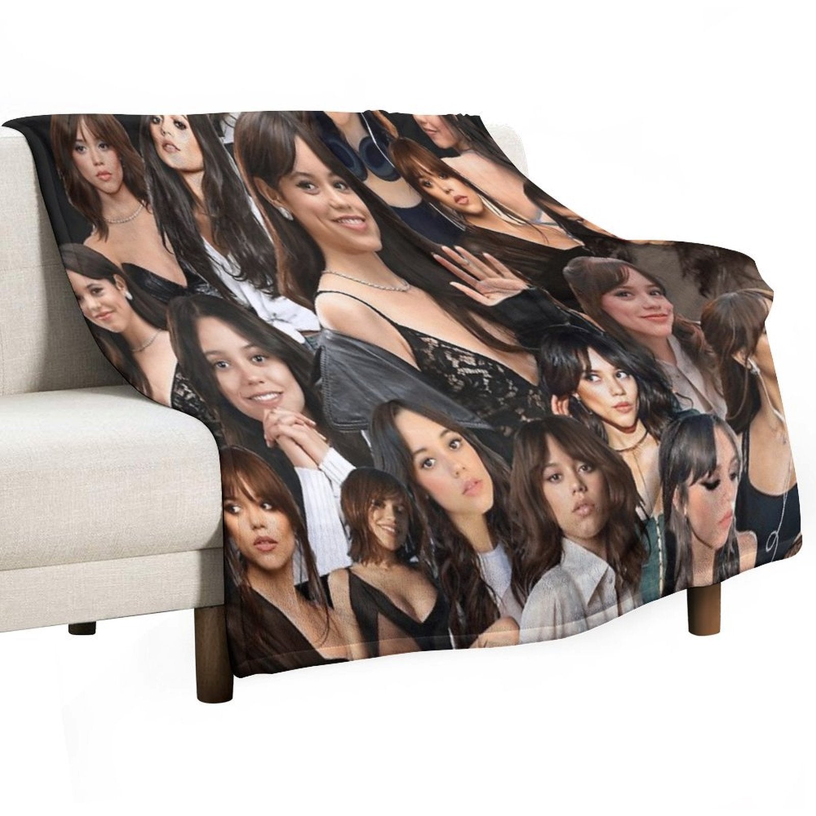 HIGH QUALITY Jenna Ortega Photo Collage Shrink-resistant Throw Blanket