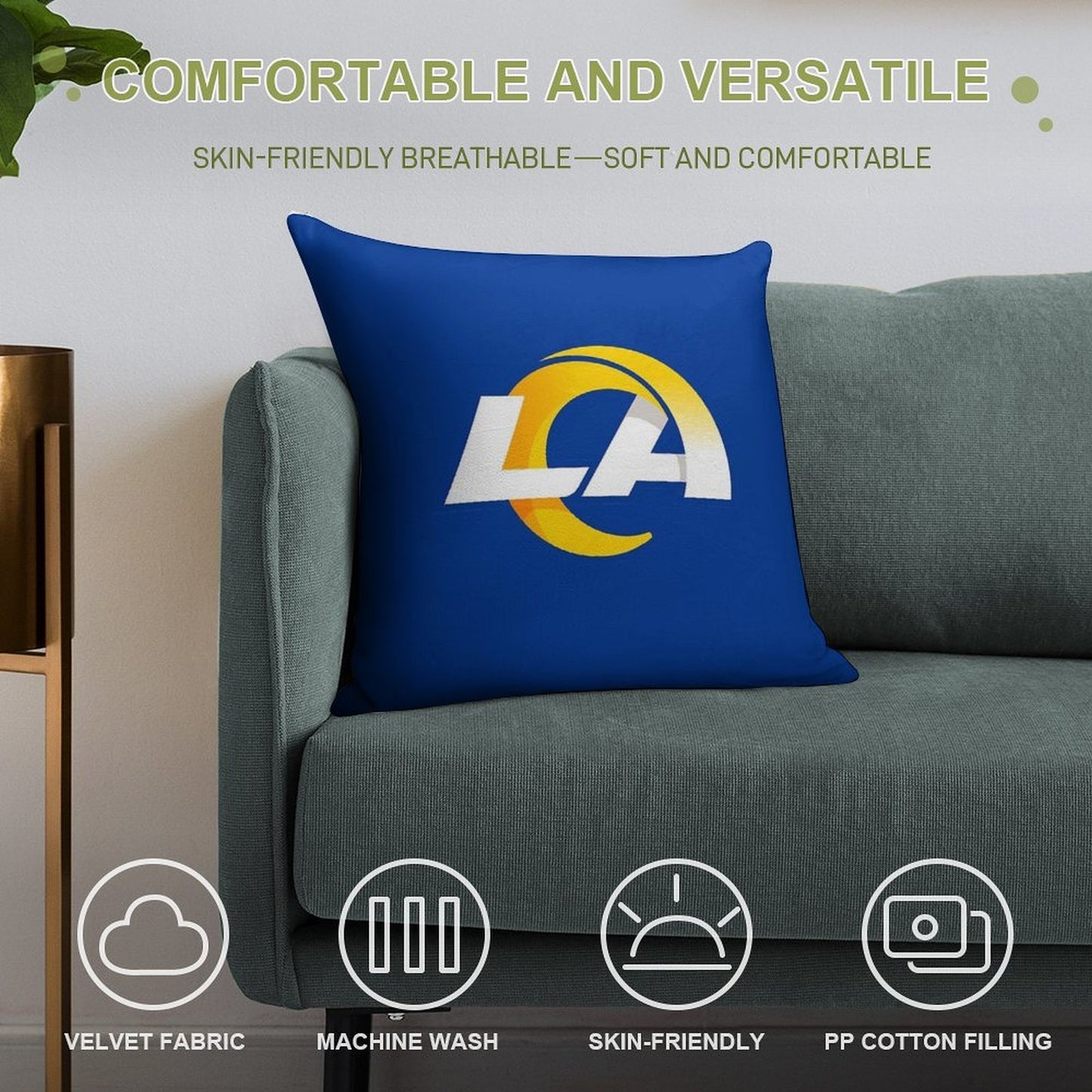 The Rams Icon Soft Easy Maintenance Throw Pillow